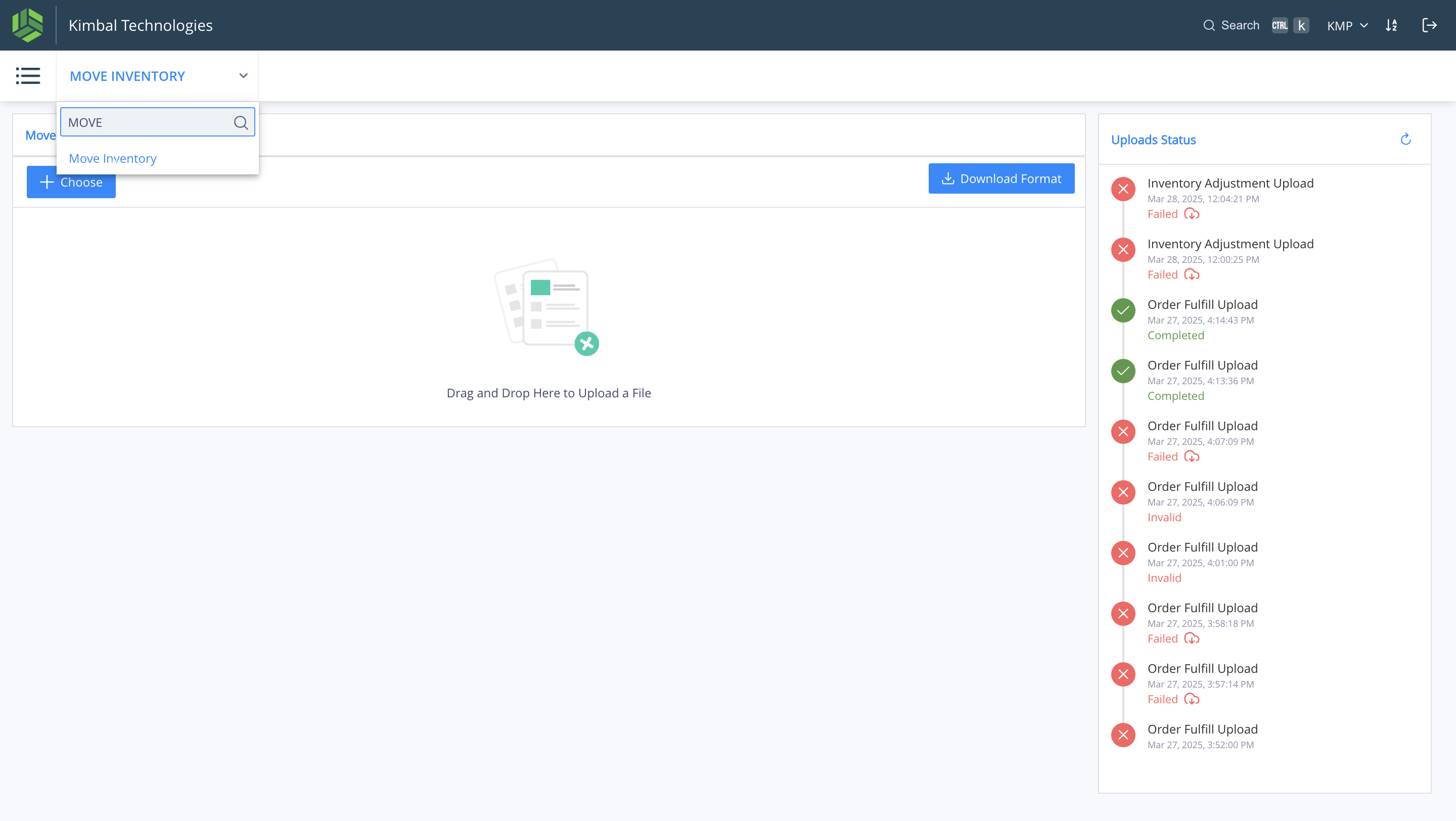 Step #5: Start typing and click on "Move Inventory"
