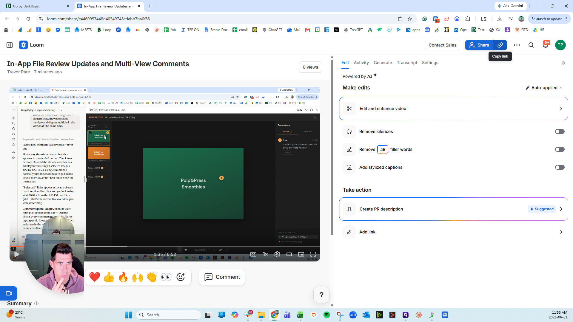 Step #3: Navigate to your Loom video and copy the share link.