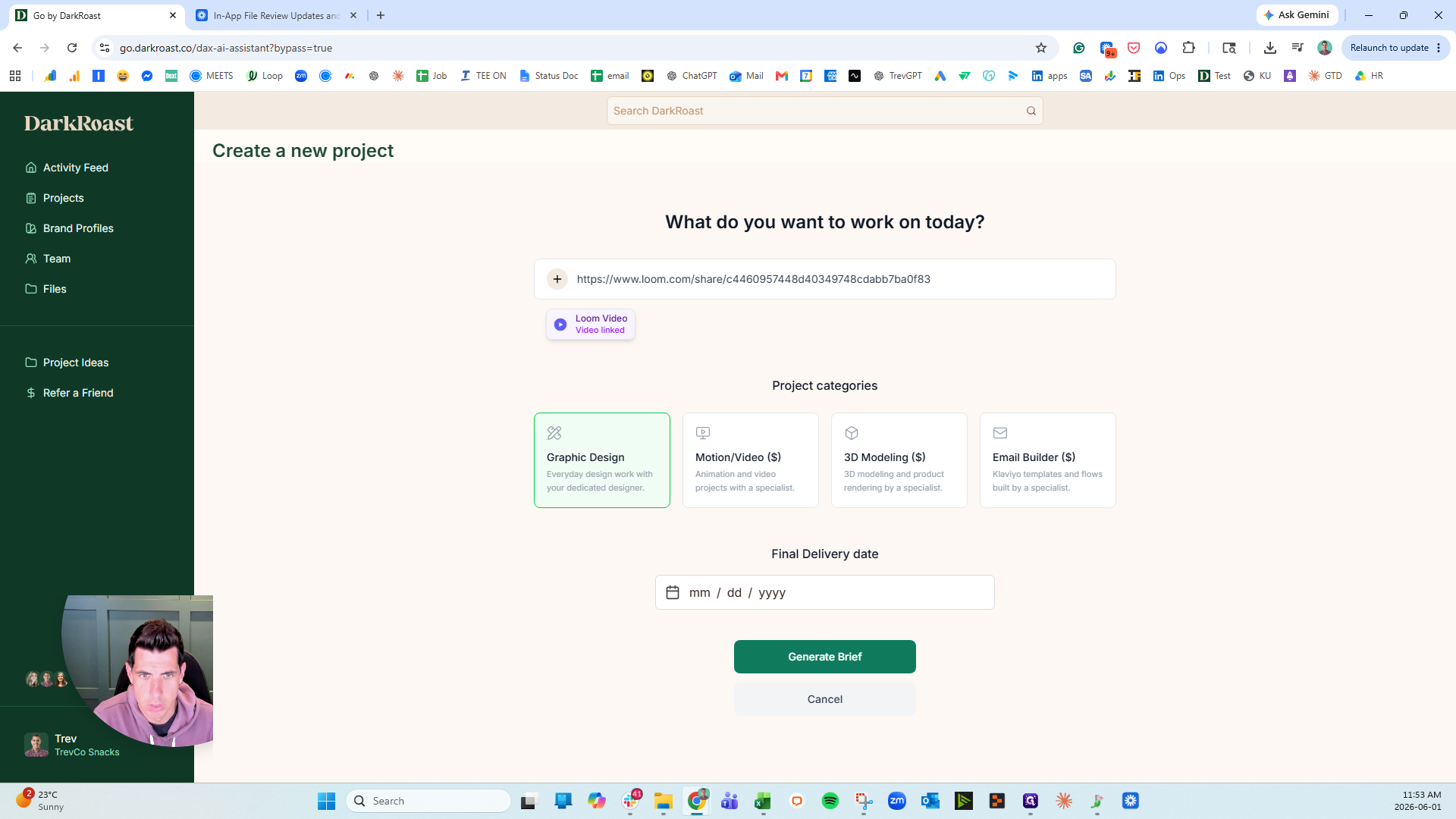 Step #5: Select the relevant project category, such as Graphic Design.