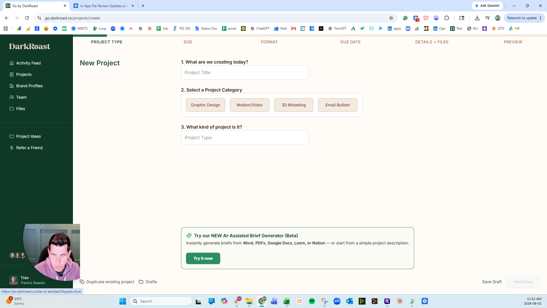 Step #2: Click Try it now in the AI-Assisted Brief Generator section at the bottom of the page.