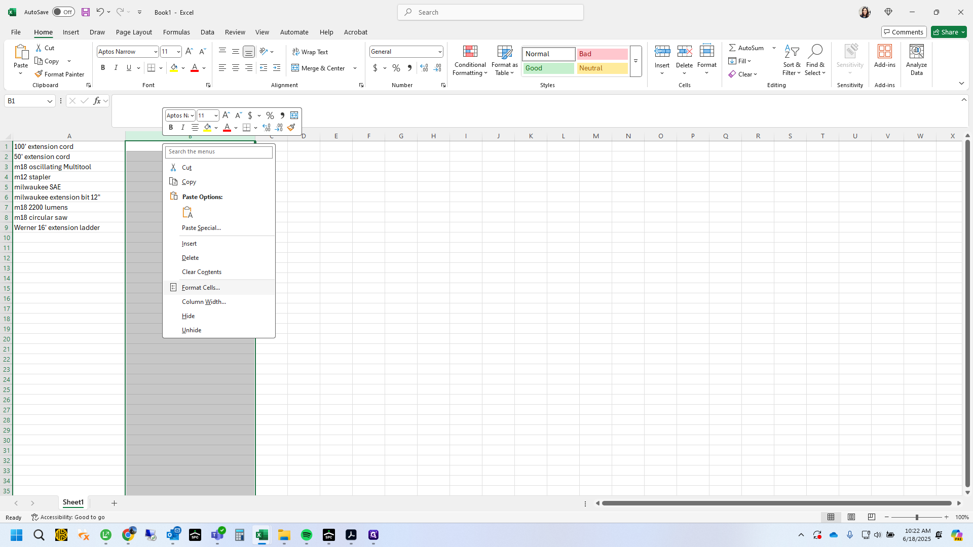 Step #9: Click on "Format Cells"