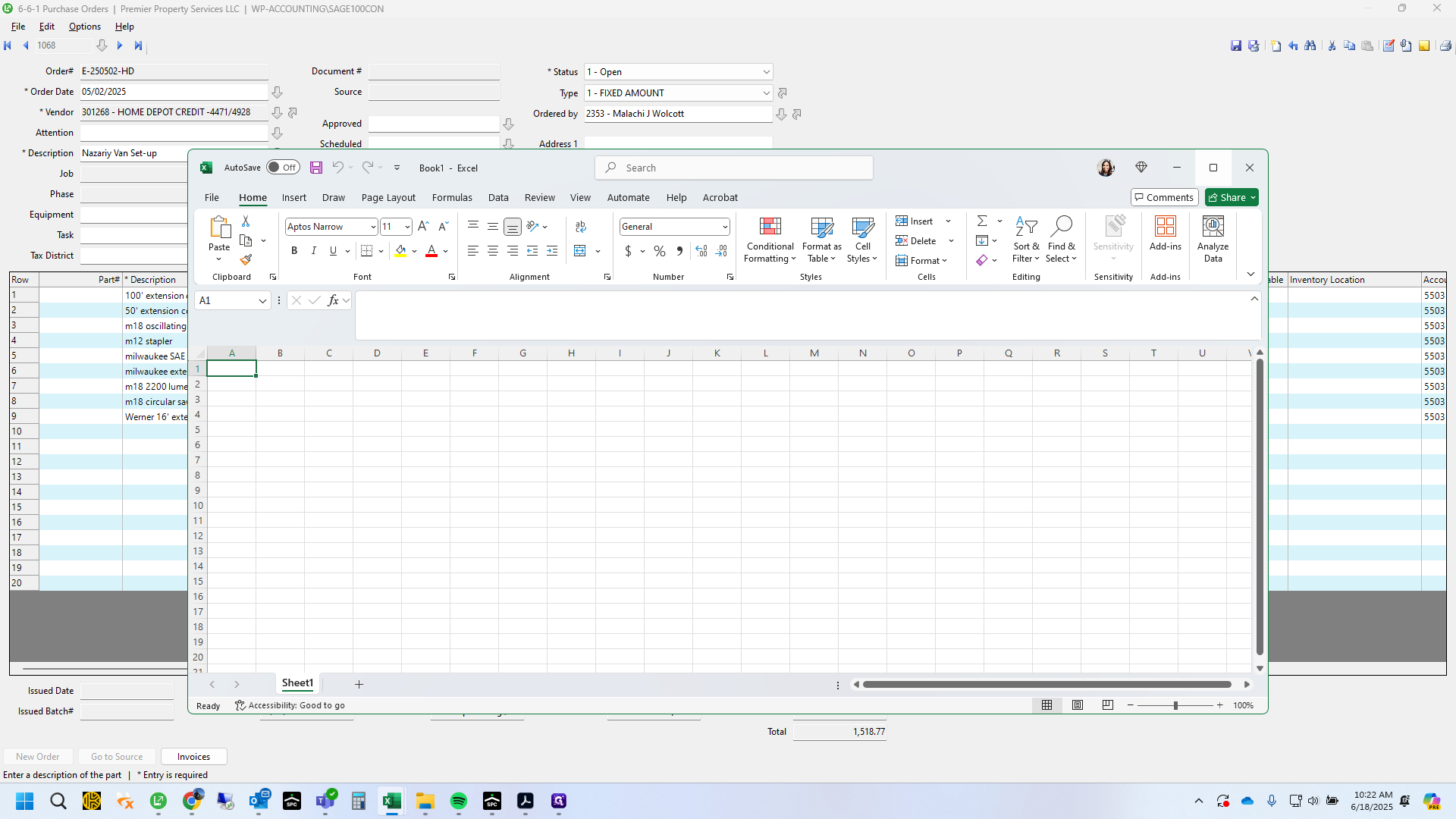 Step #3: Open a blank Excel Spreadsheet