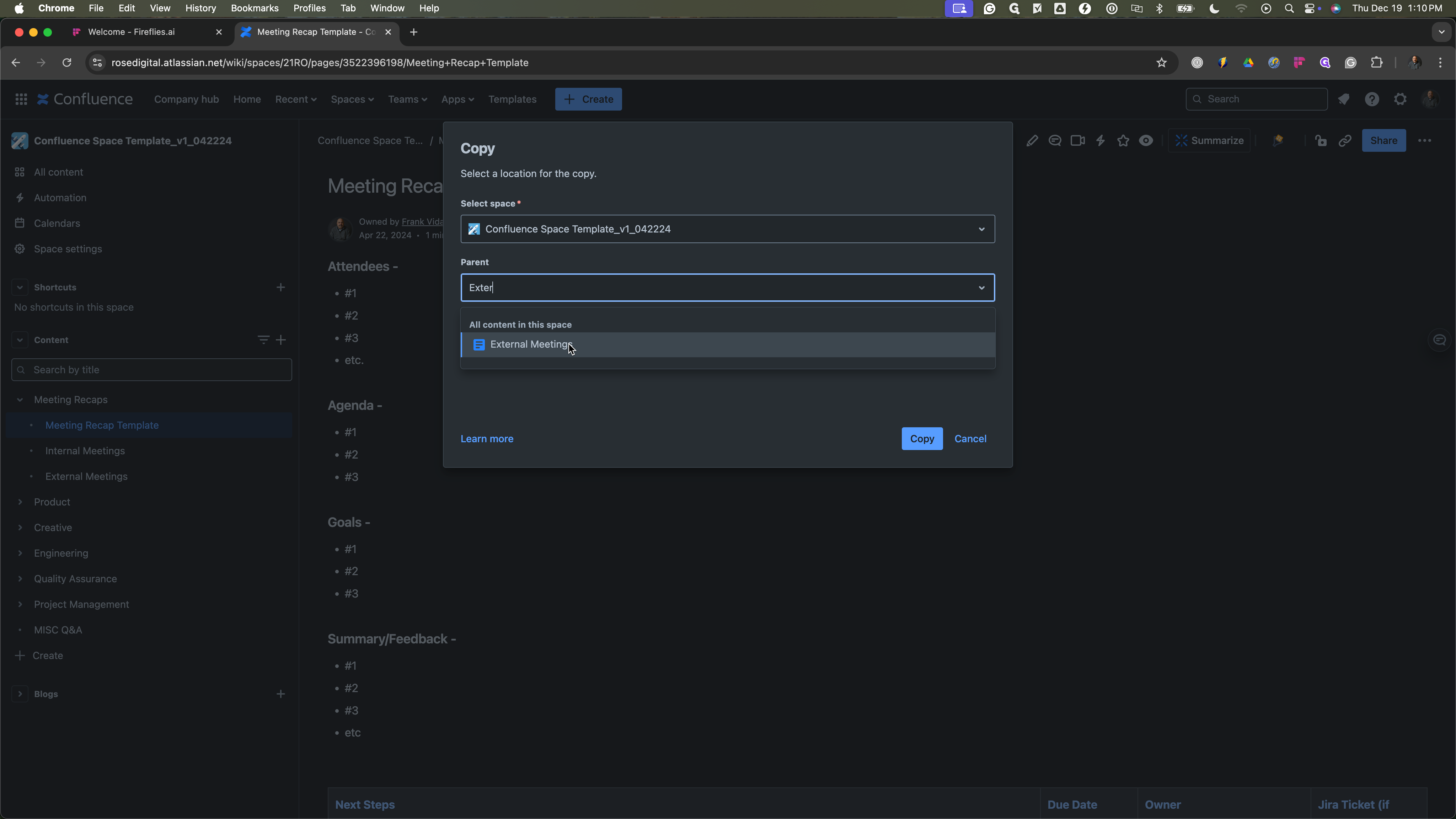 Step #5: Click on "External Meeting"
