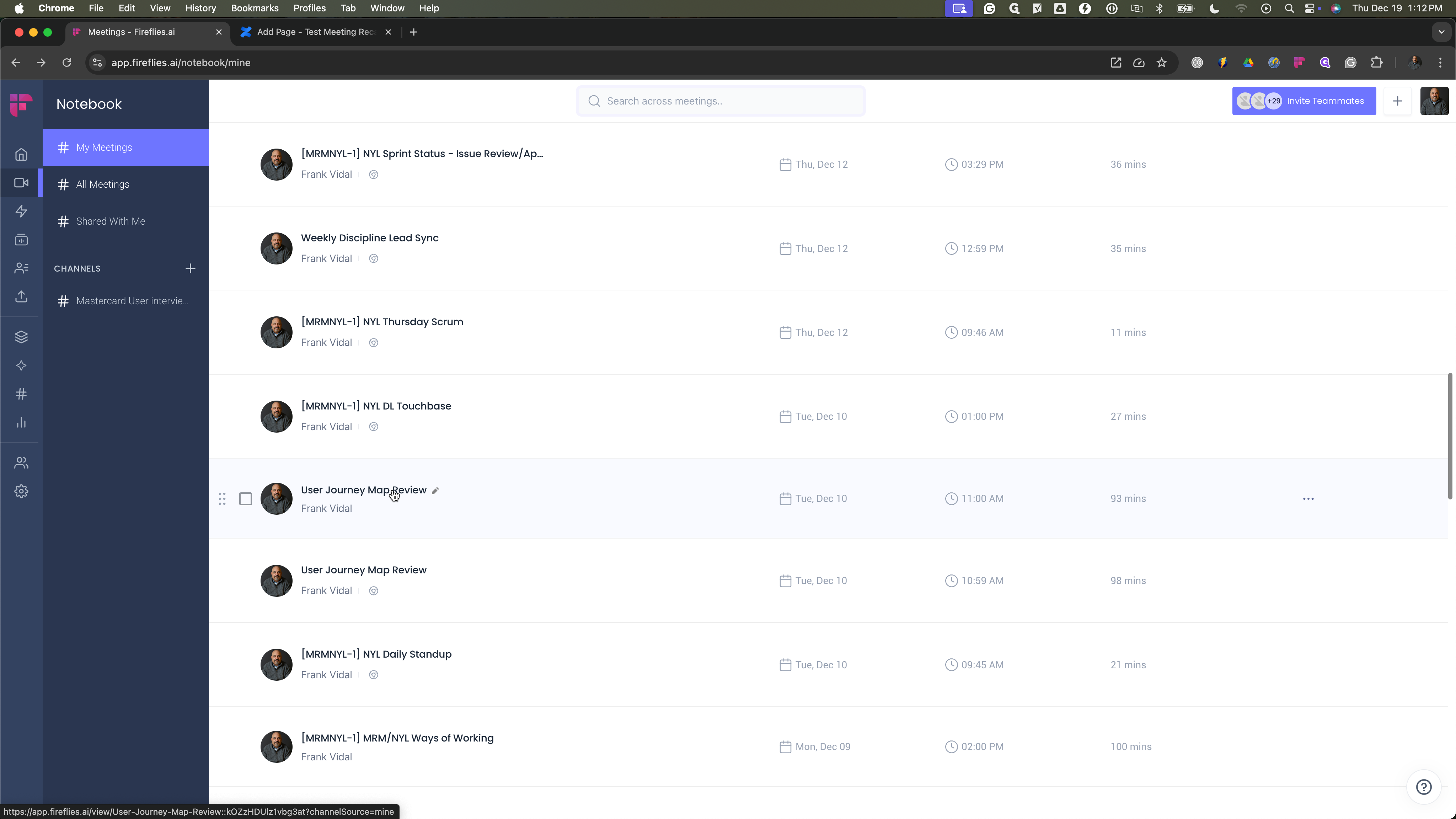 Step #11: Select a meeting that you know has a video recording