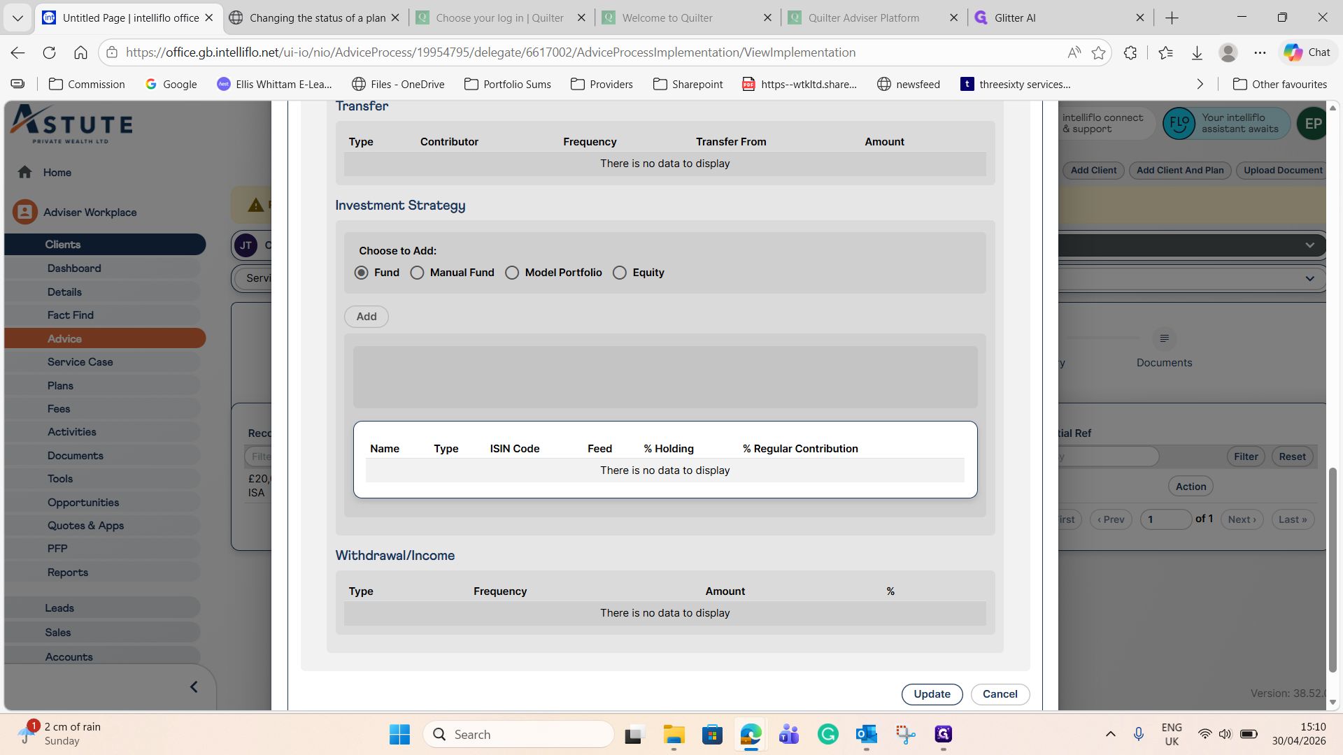 Step #26: Scroll down and click Update to save the fee configuration.