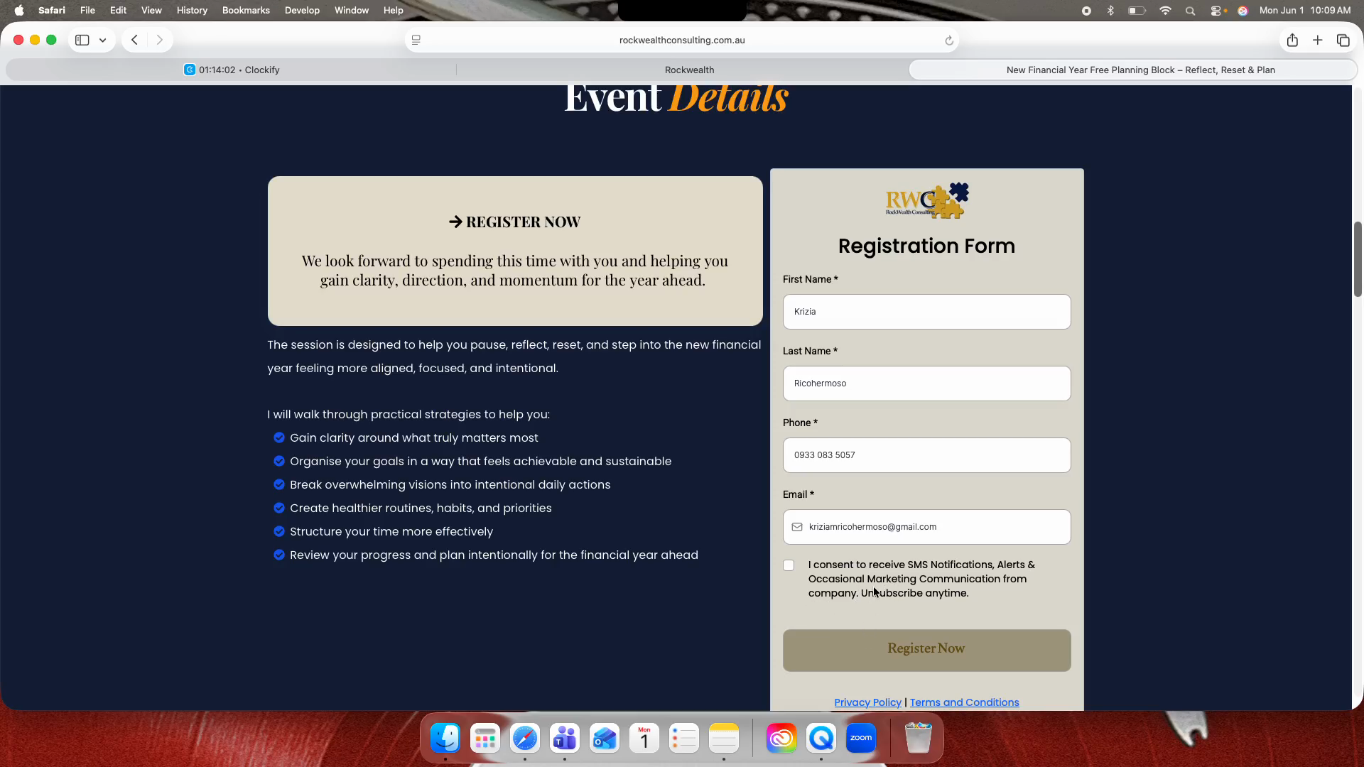 Step #7: Check the consent box to agree to receive SMS notifications and marketing communications.