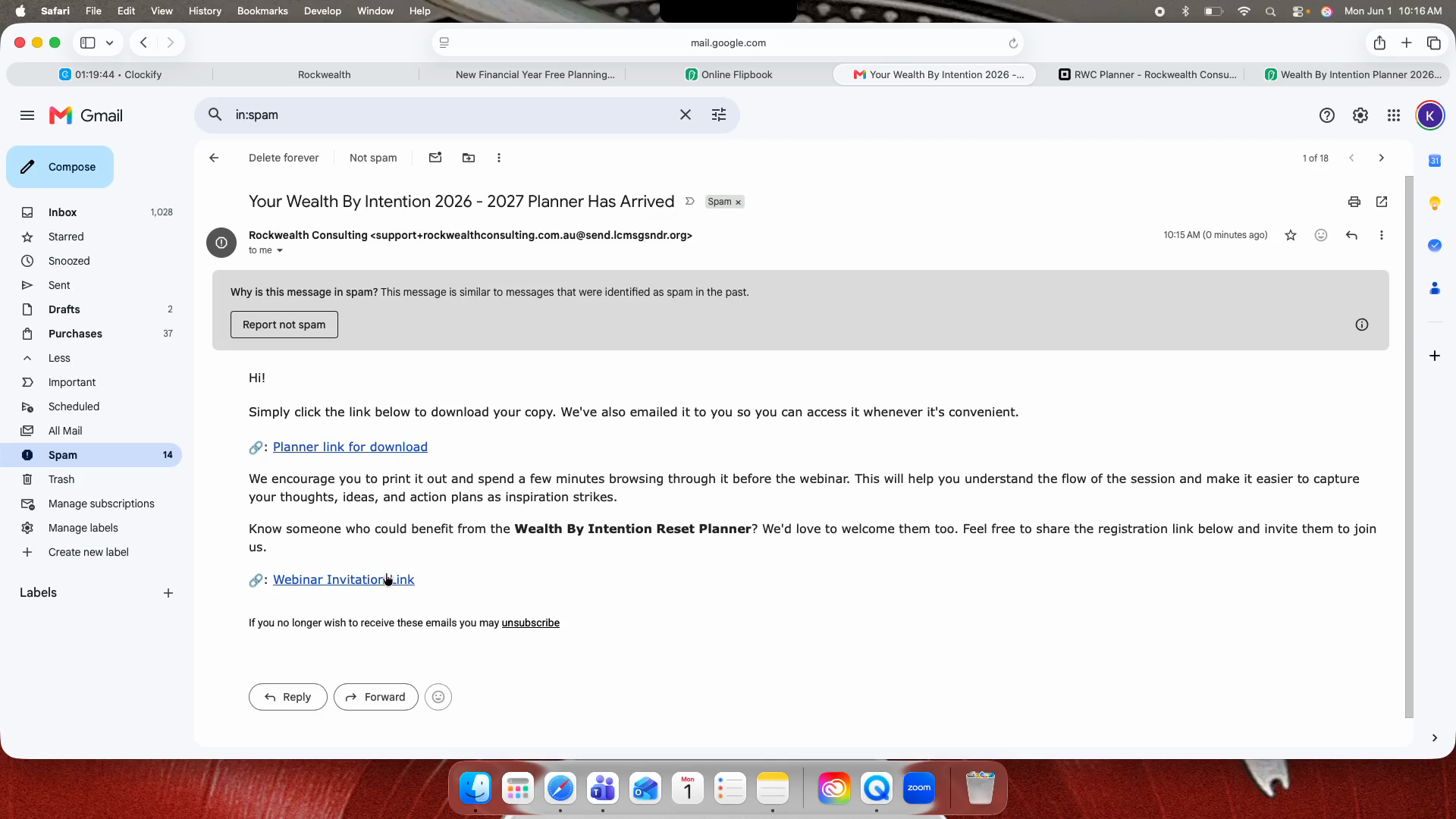 Step #46: To invite others, click the Webinar Invitation Link included in your confirmation email.