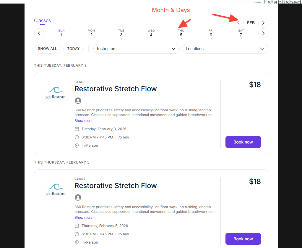 Step #3: Class Schedule