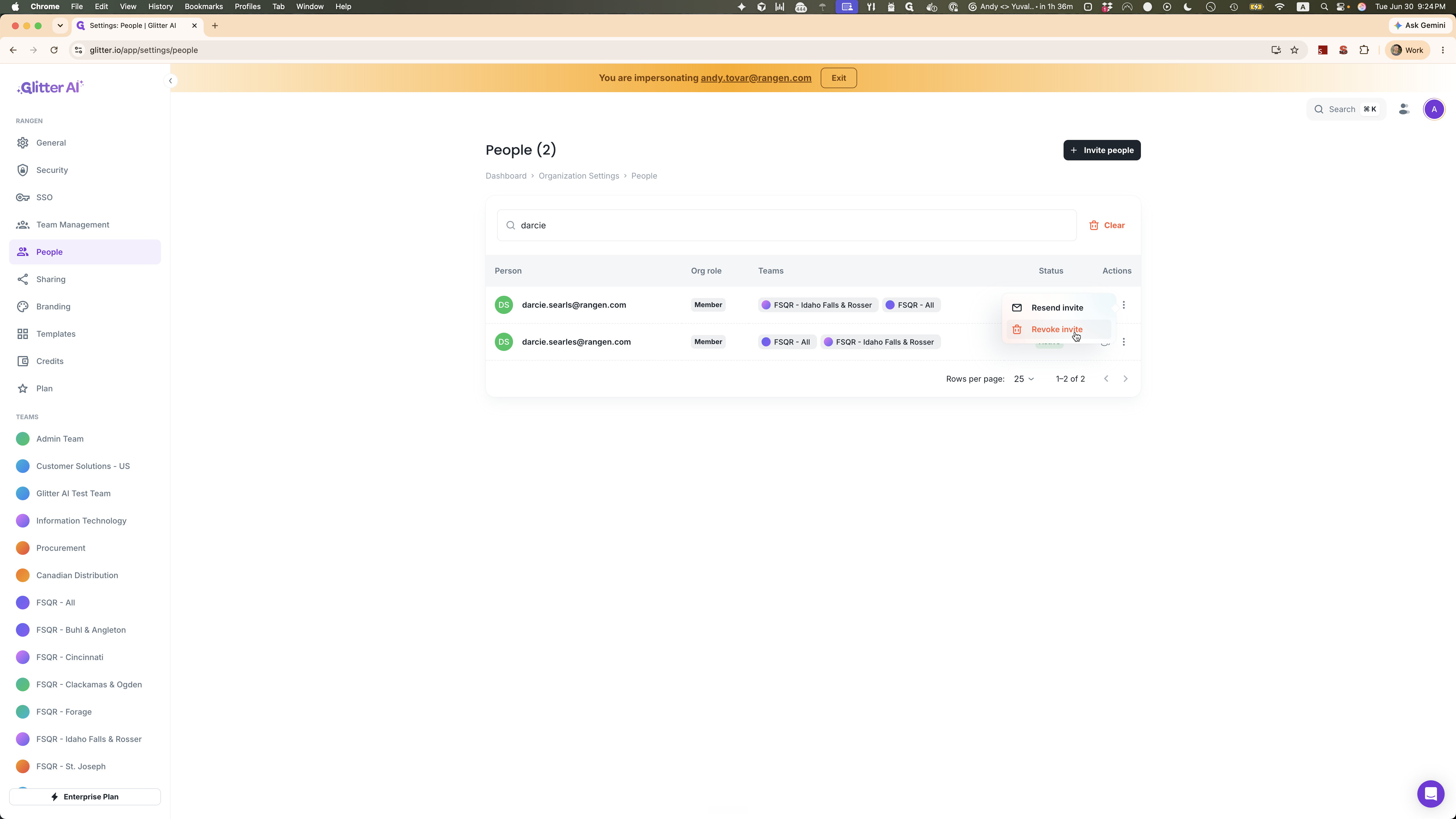 Step #7: Click Revoke invite to remove the duplicate record.