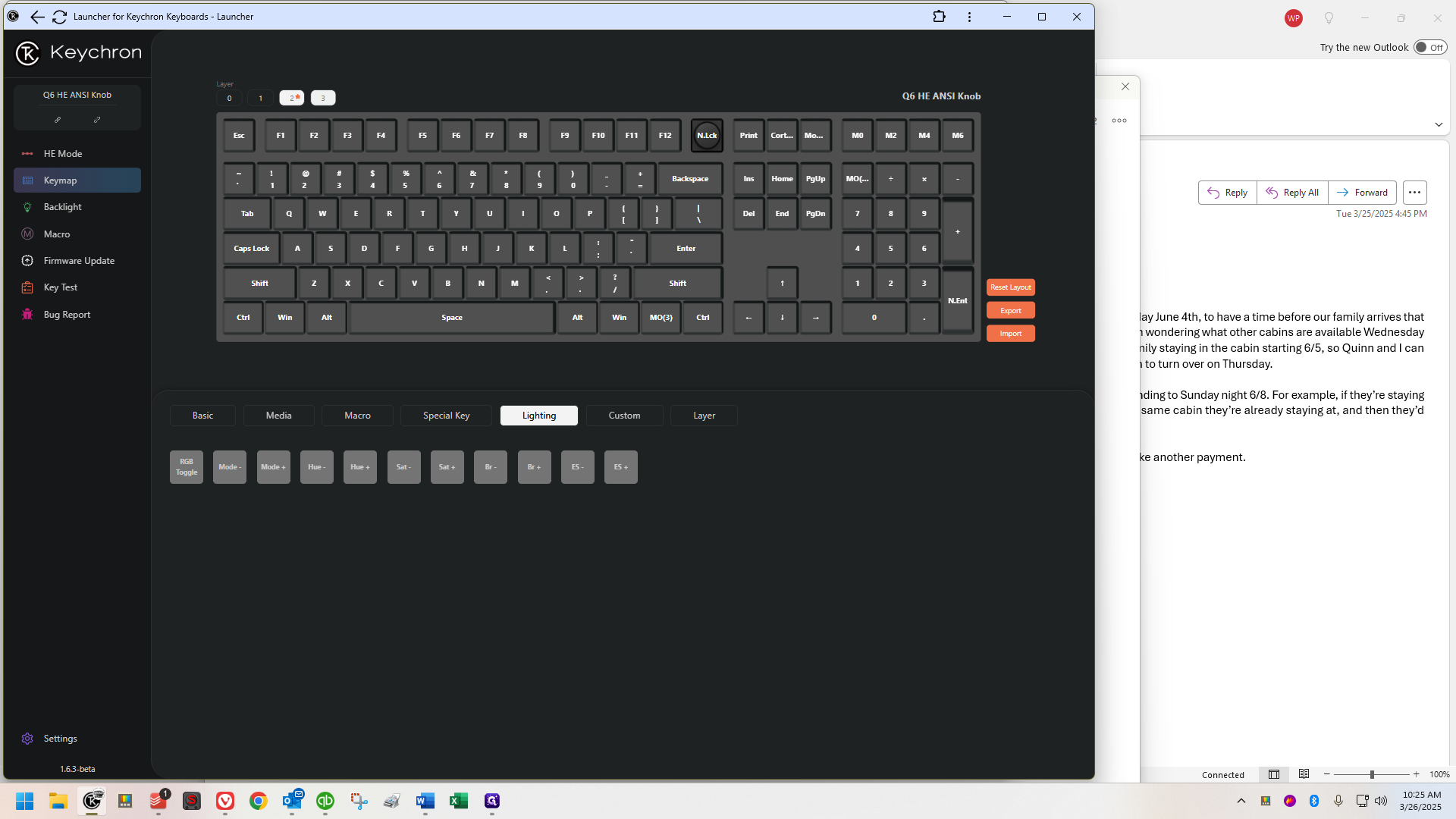 Step #27: Click on "3" for 2nd layer, activated when holding down "fn" or "num" key