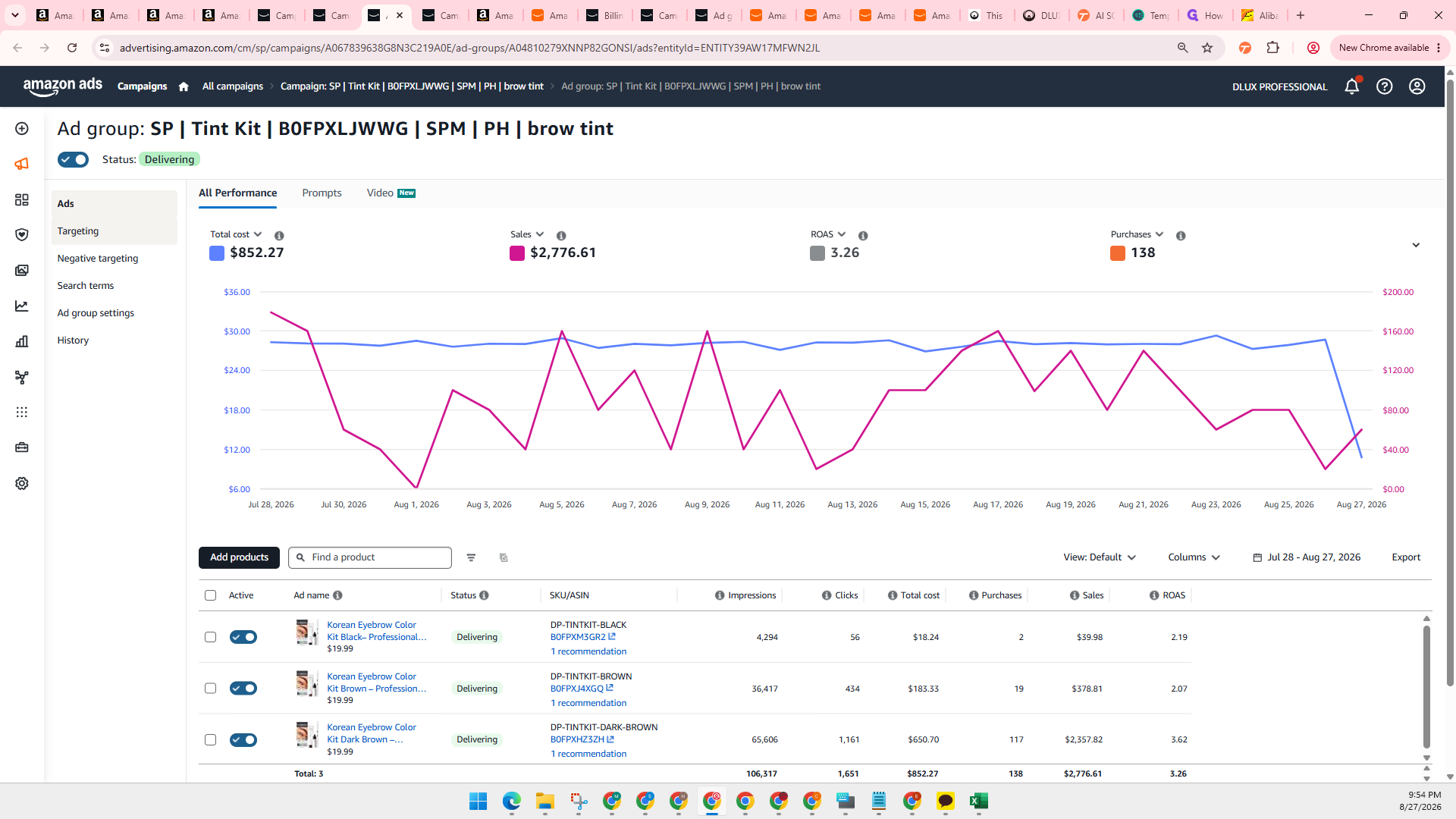 Step #8: Click Targeting in the left sidebar menu.