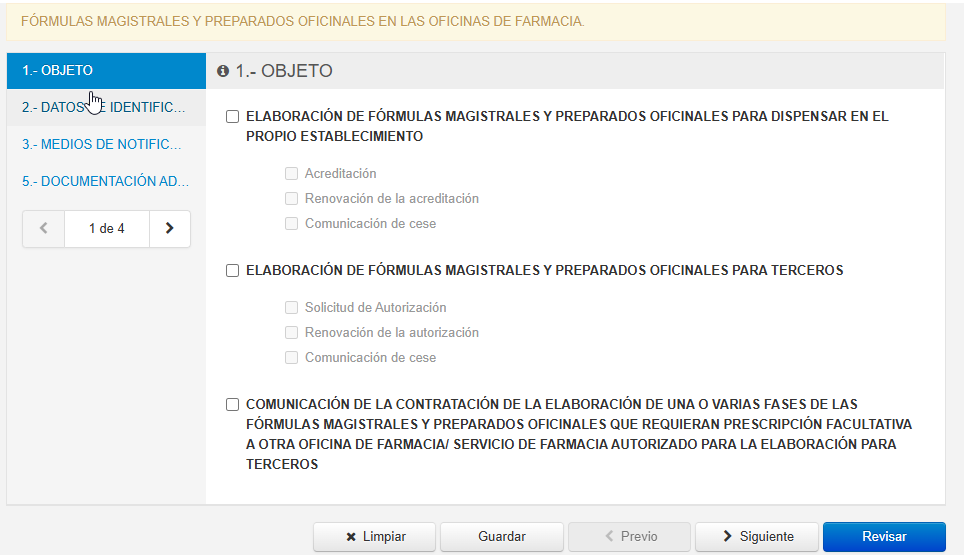 Step #6: Entramos en la solicitud y, dentro de esta, se rellenan los datos que pide la página 1.