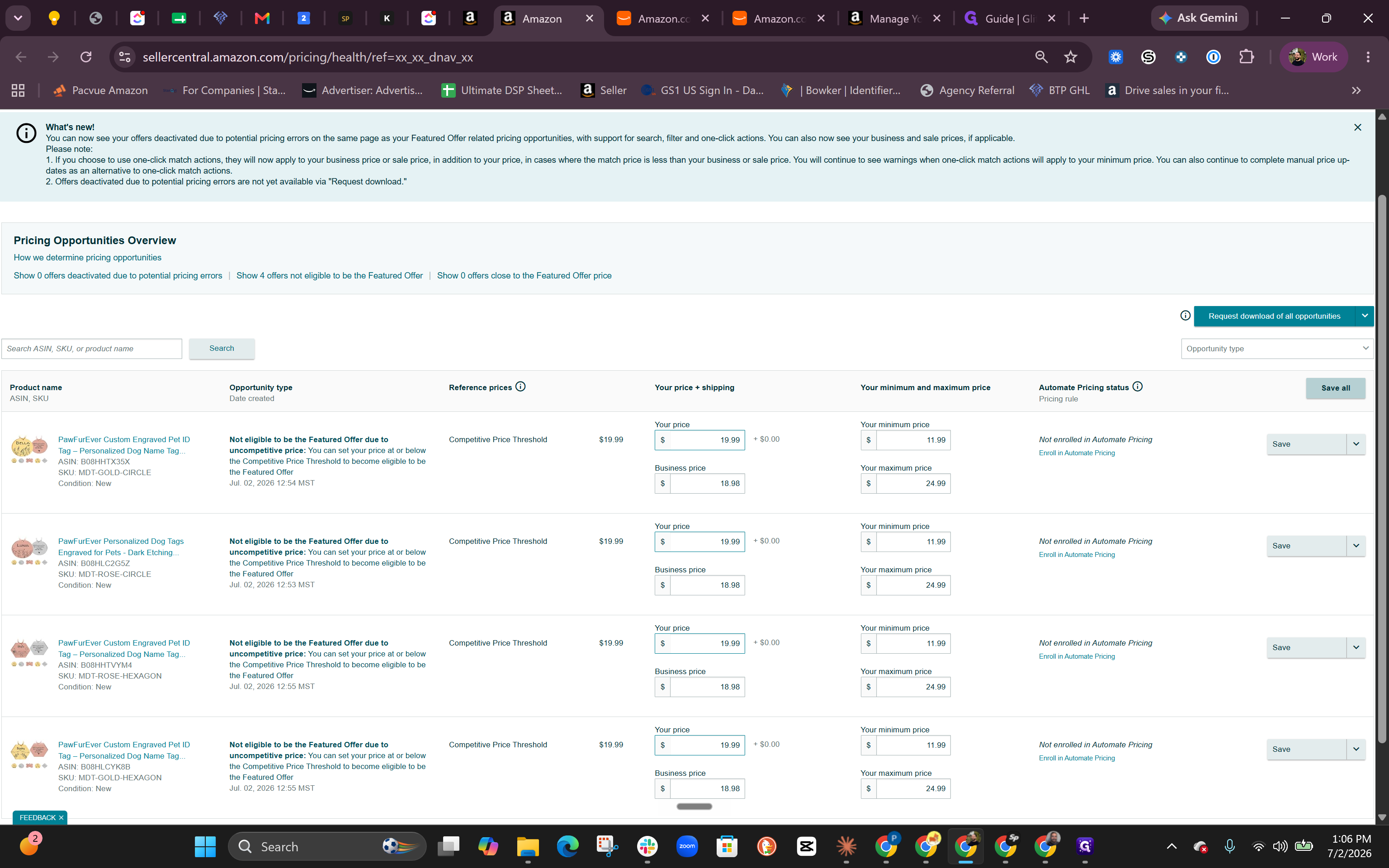 Step #3: Click Save all to apply your updated pricing across all the modified listings in your dashboard.