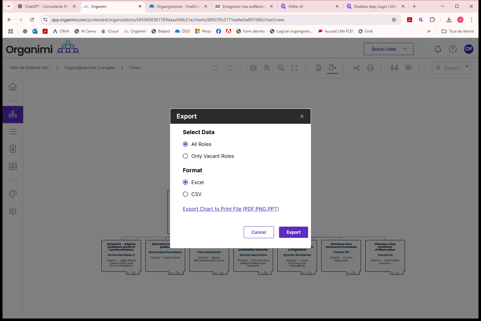 Step #17: Cliquez sur "Export Chart to Print"