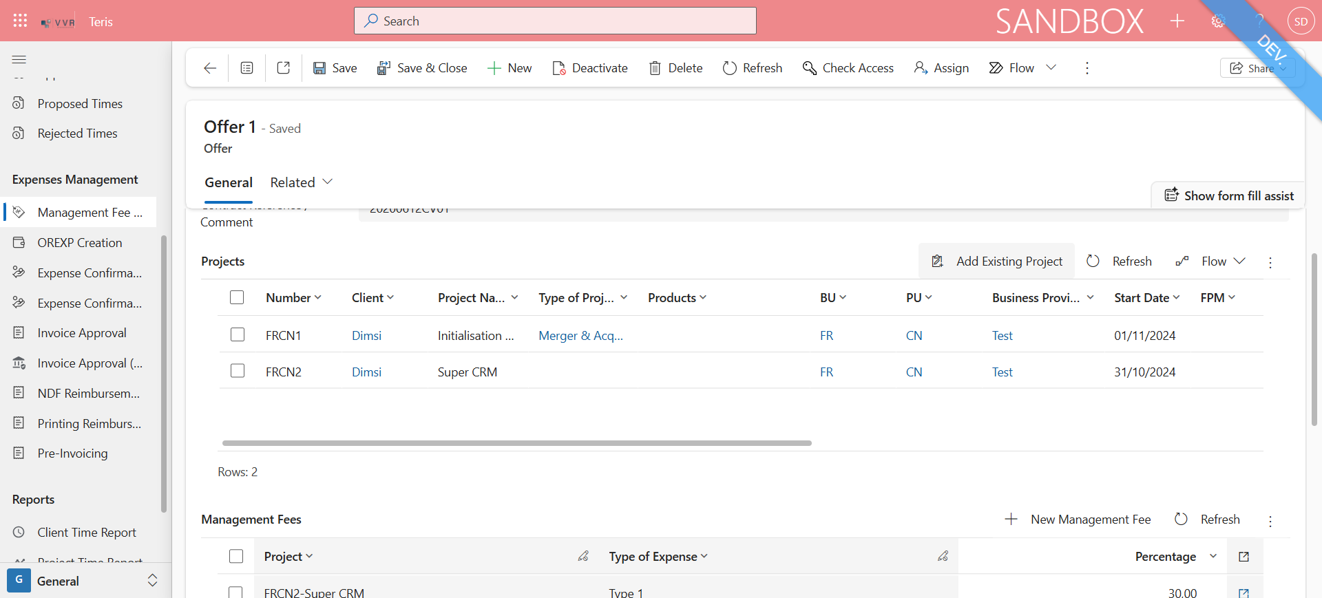 Step #9: It will show the list of the projects link to the offer.