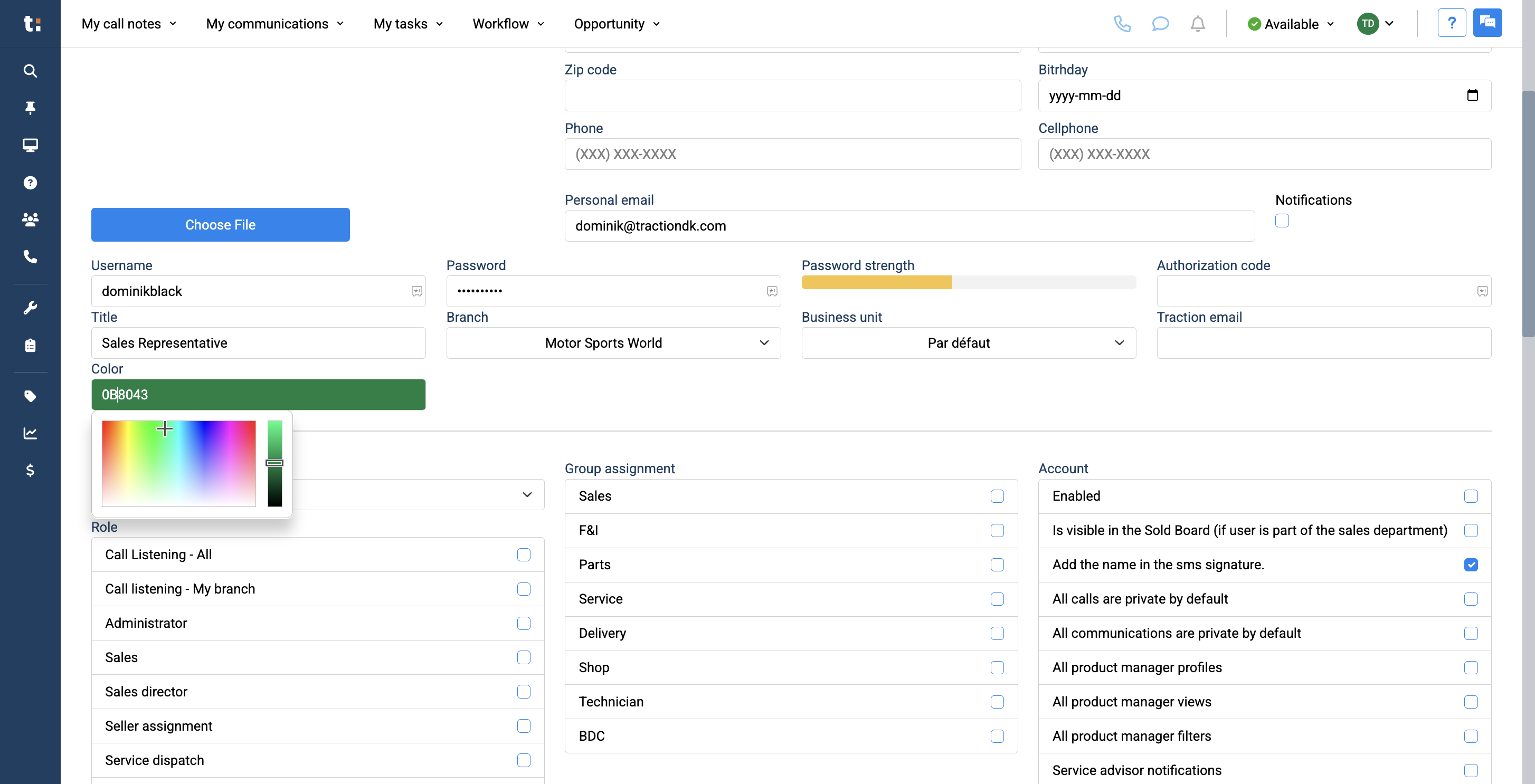Step #13: You can change the user's color to modify their icon.