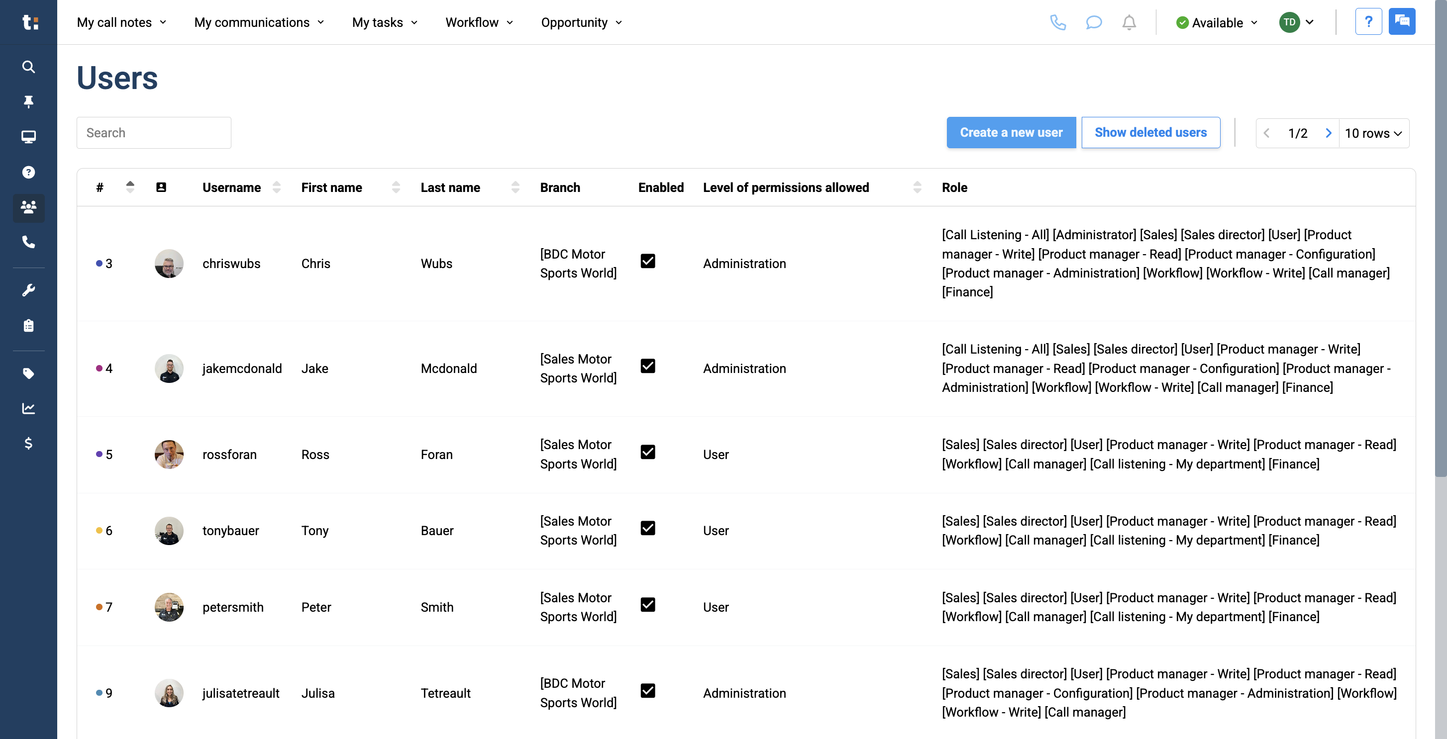Step #3: Click the Create a New User button.