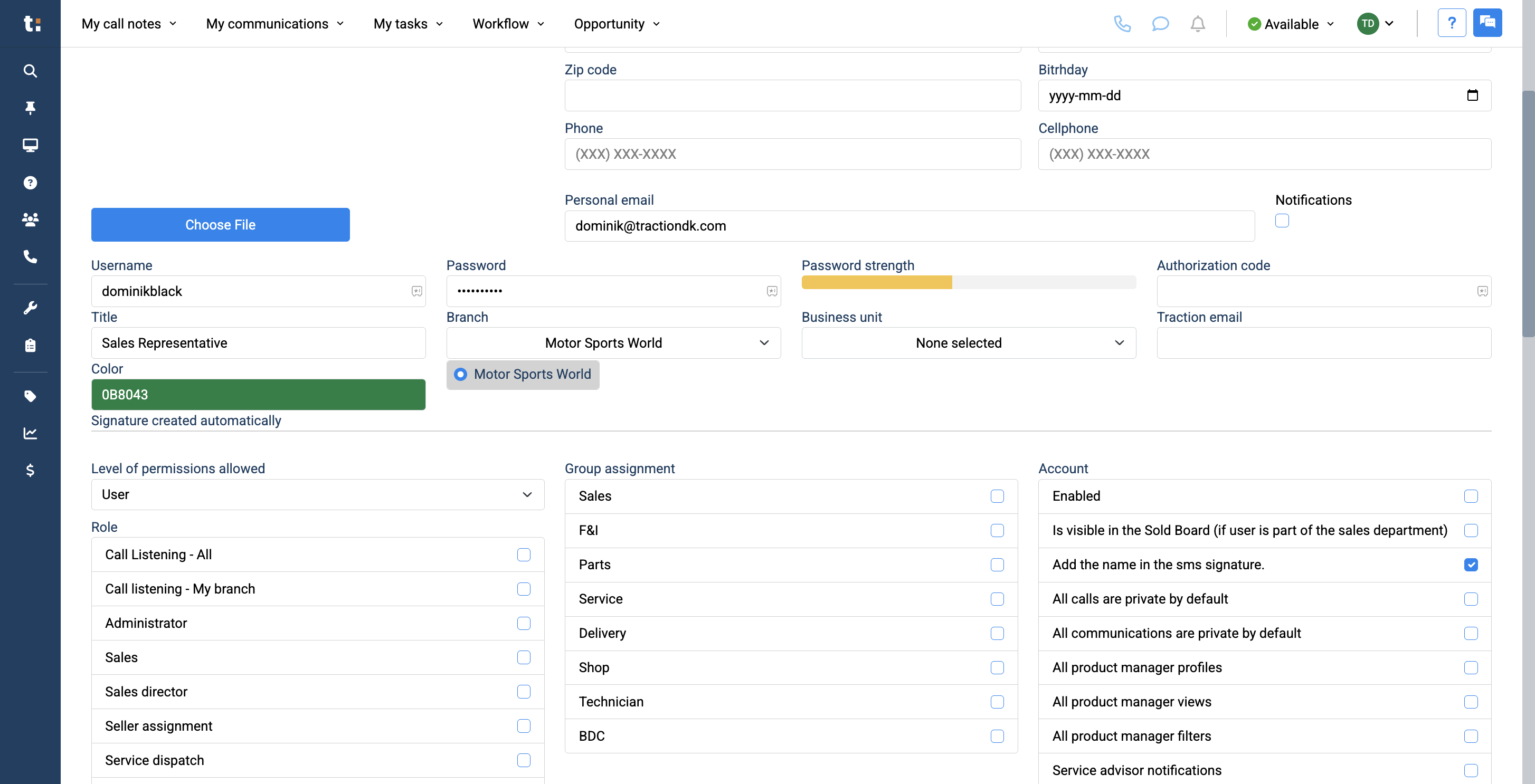 Step #9: A password strength indicator is displayed next to it to ensure your password is strong enough.