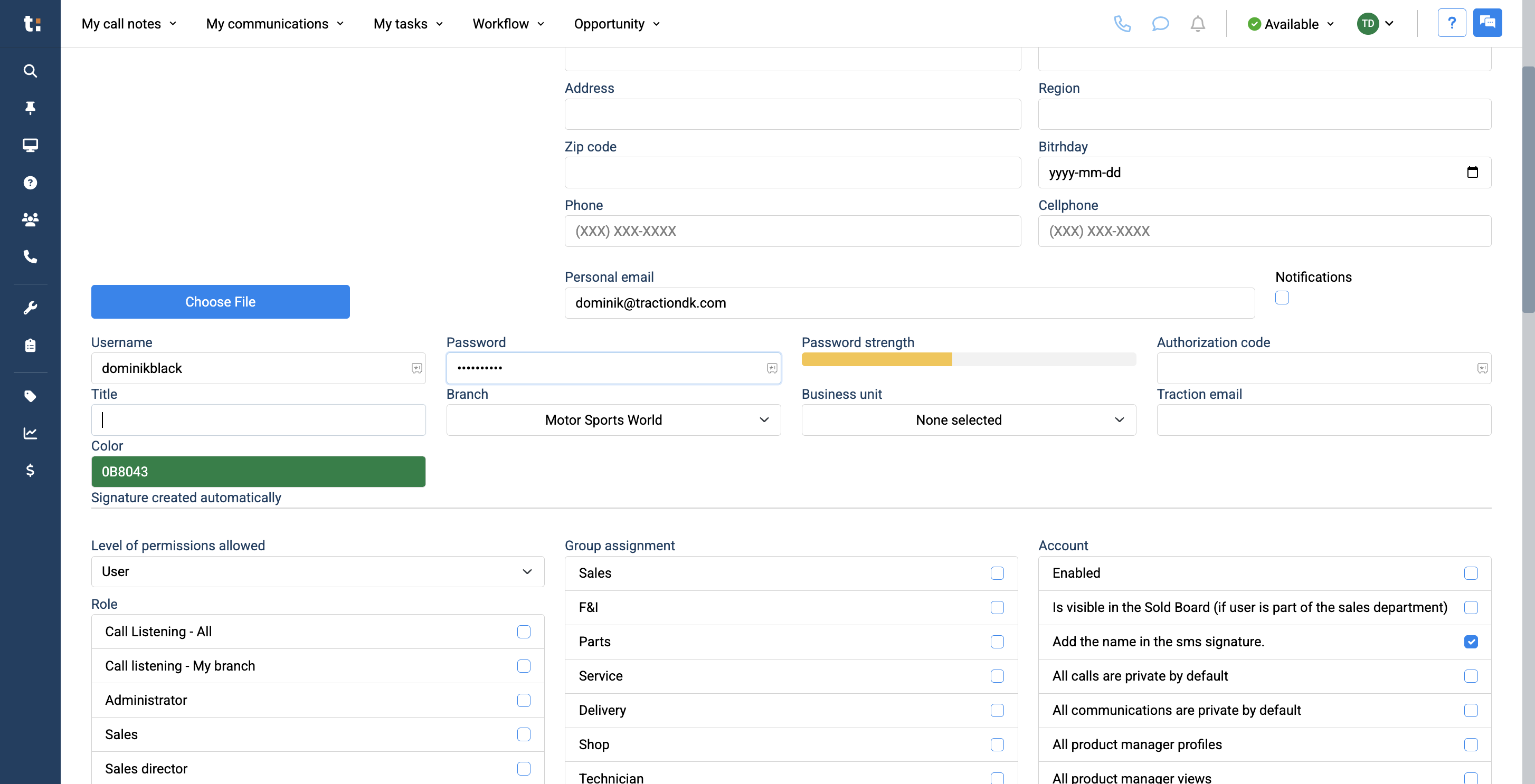 Step #10: Next, be sure to add your user's title. This will also be used in the user's signature, so it must be written correctly.