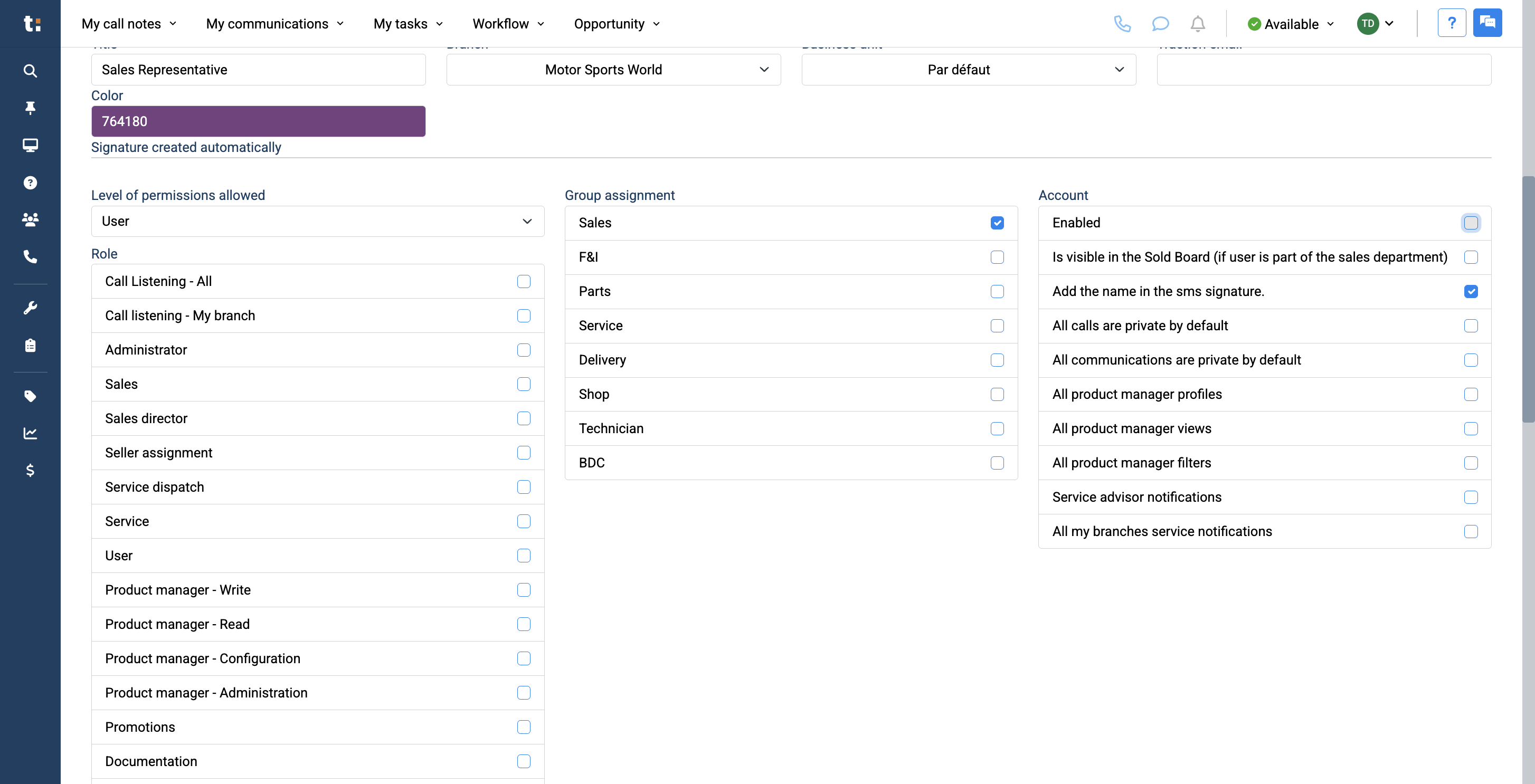 Step #16: Next, under Account, make sure they are enabled.