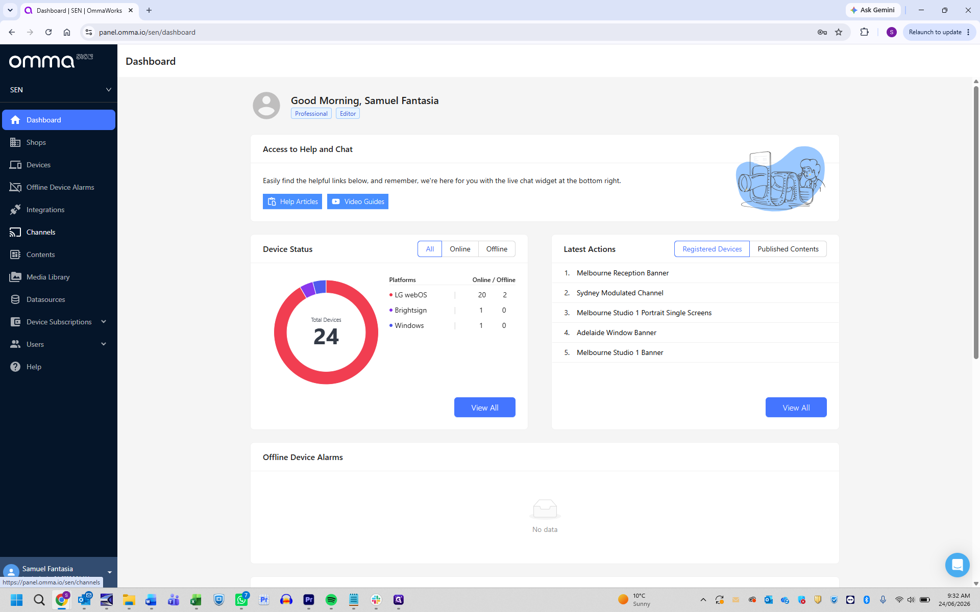 Step #1: Click Channels in the main navigation menu.