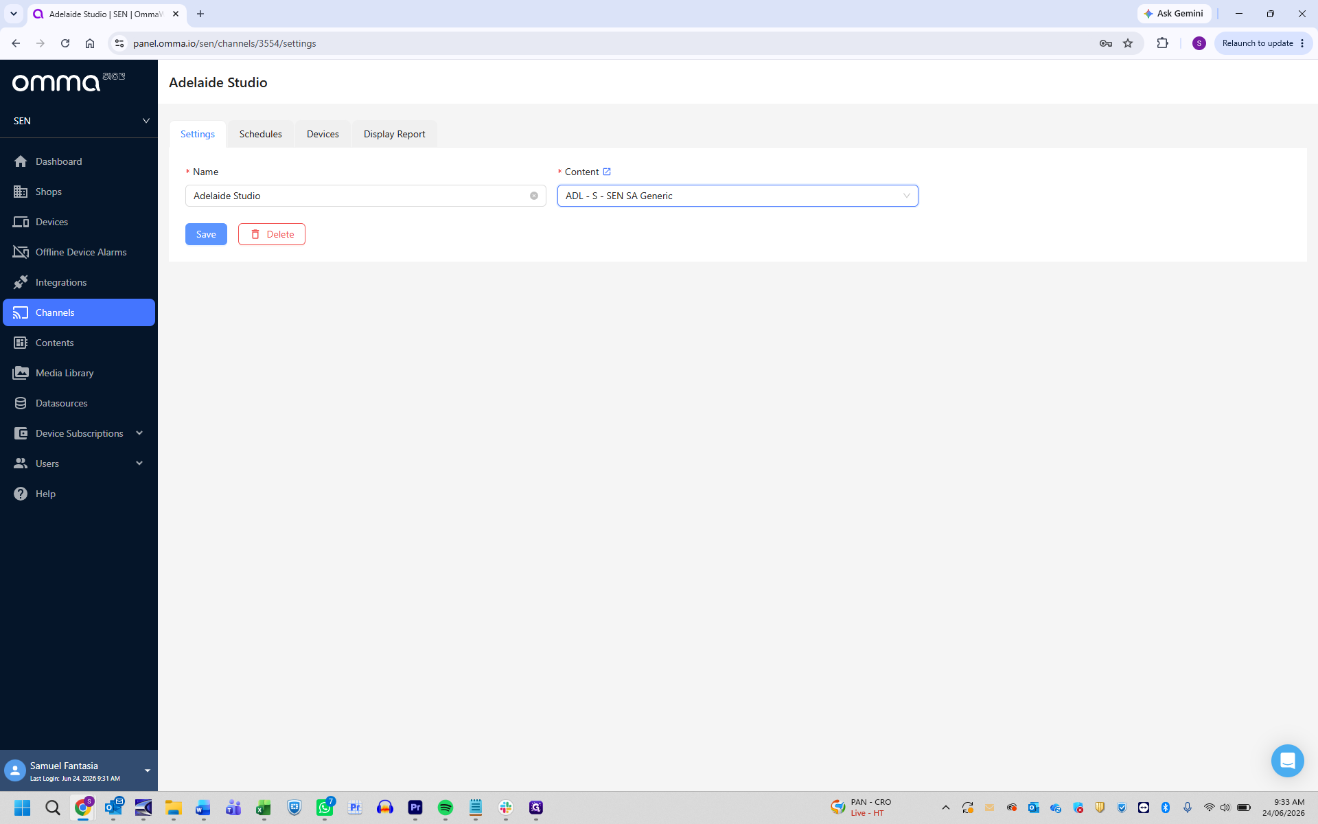 Step #6: Click Save to push the new content to the display.
