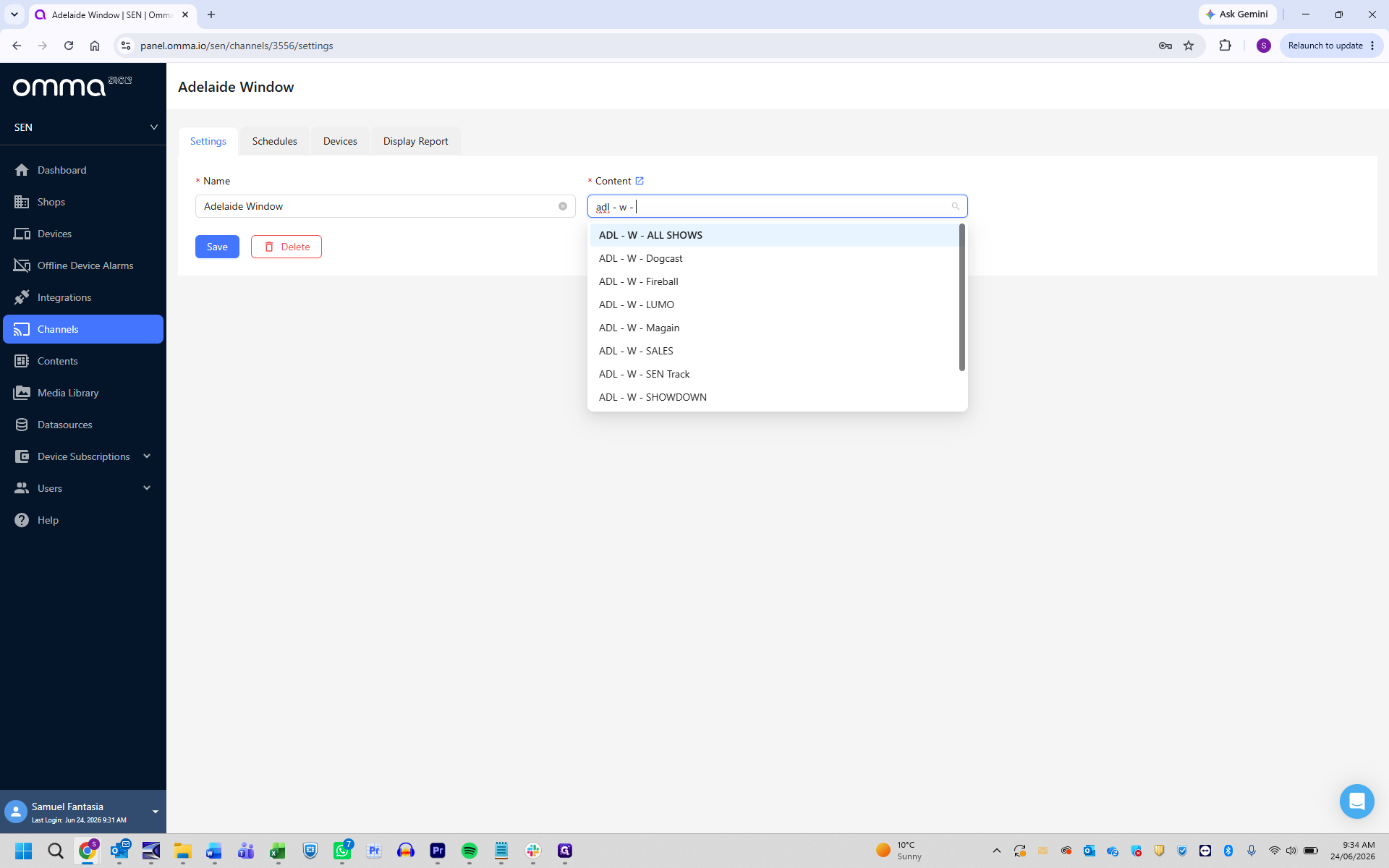 Step #12: Select the designated window content and save your changes.