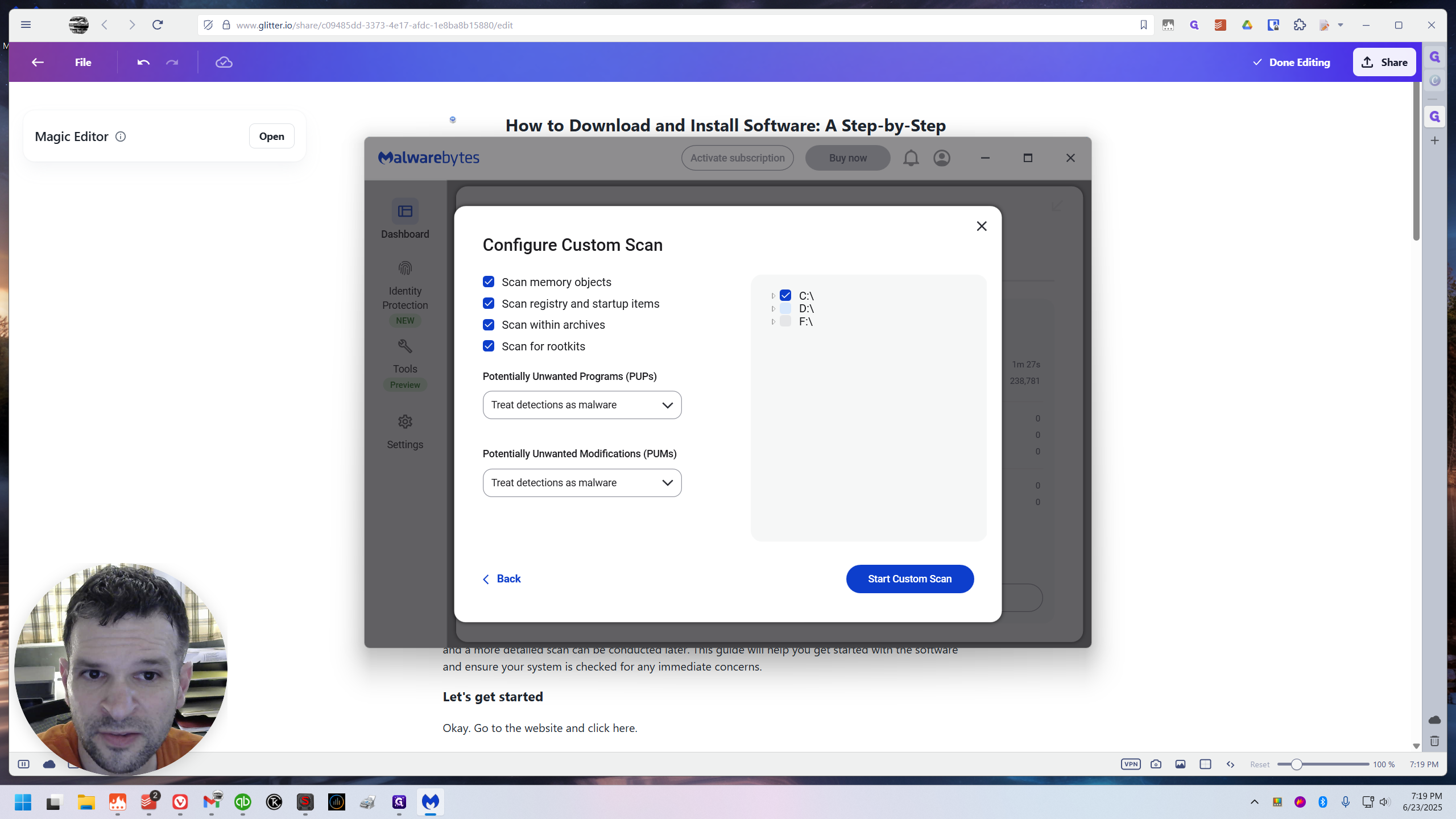 Step #9: Click on "D"