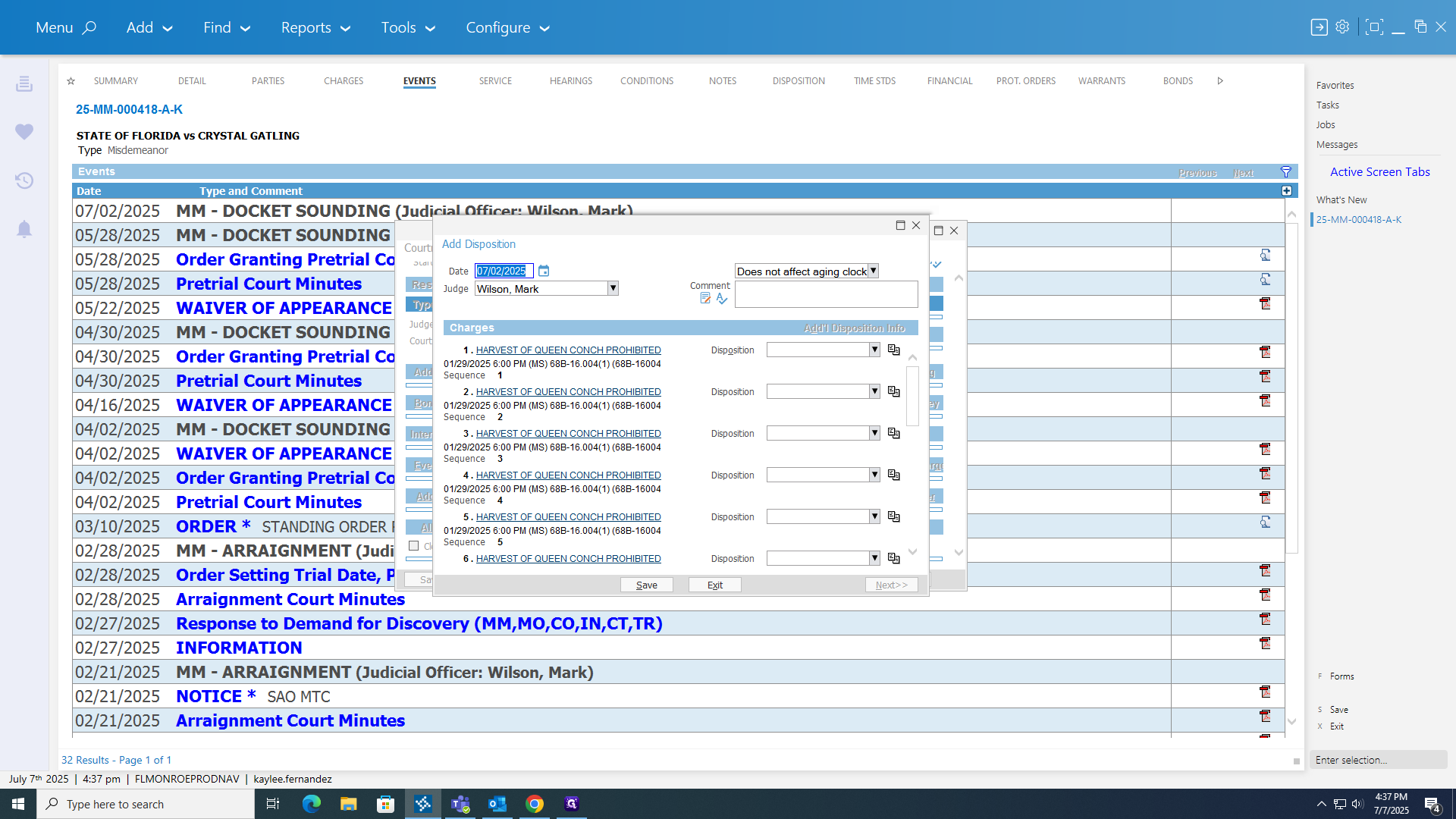Step #9: Click the dropdown box to locate Pretrial Diversion.