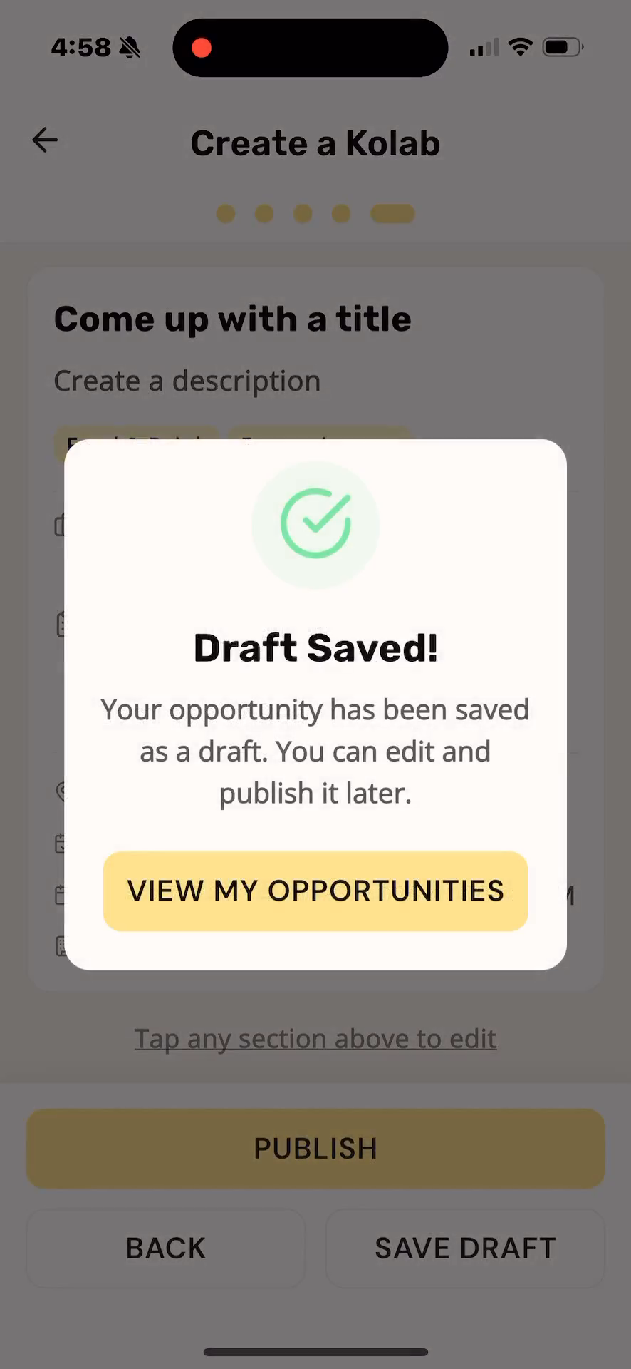 Step #22: Tap View My Opportunities on the confirmation popup to return to your pipeline.