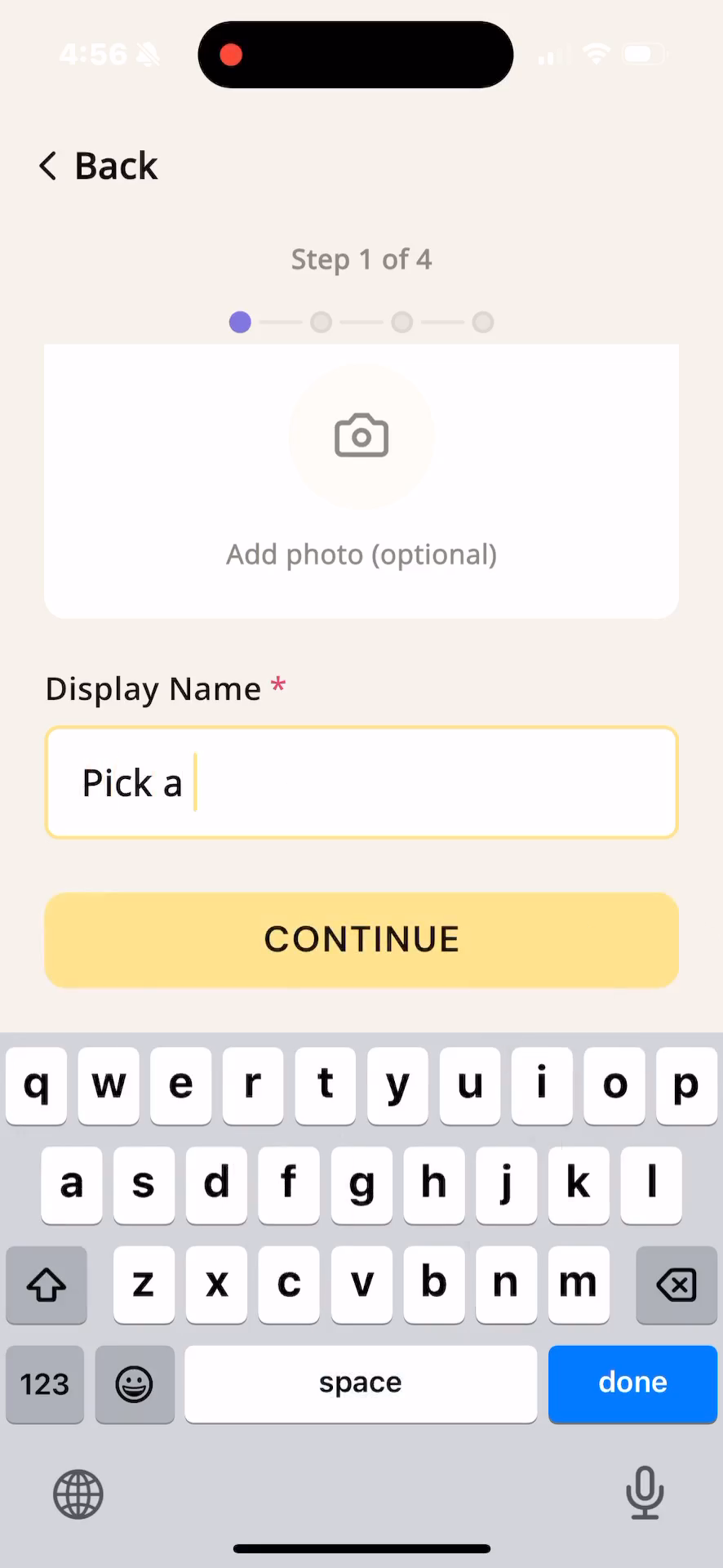 Step #4: Tap CONTINUE to proceed to the category selection.