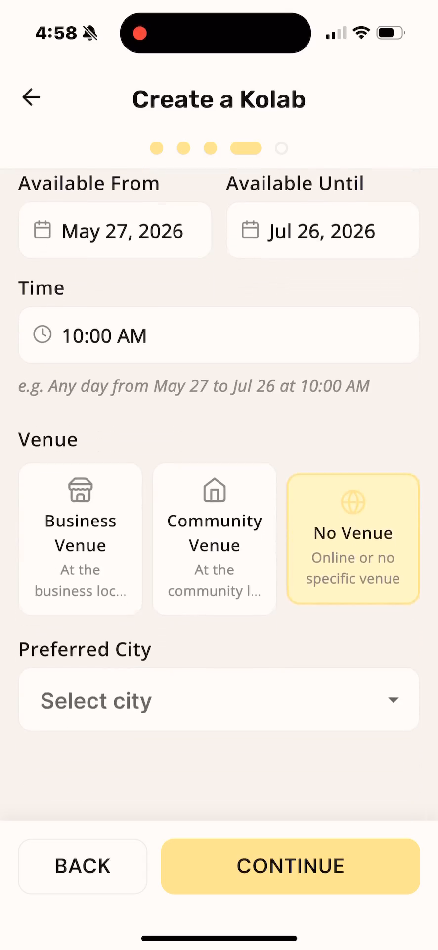 Step #19: Select your Preferred City from the dropdown menu to geo-target the opportunity.