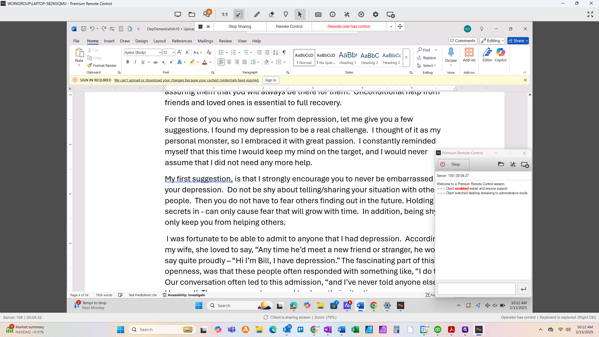 Step #4: Check that the text you were looking for is back.  If the document looks good, Save.