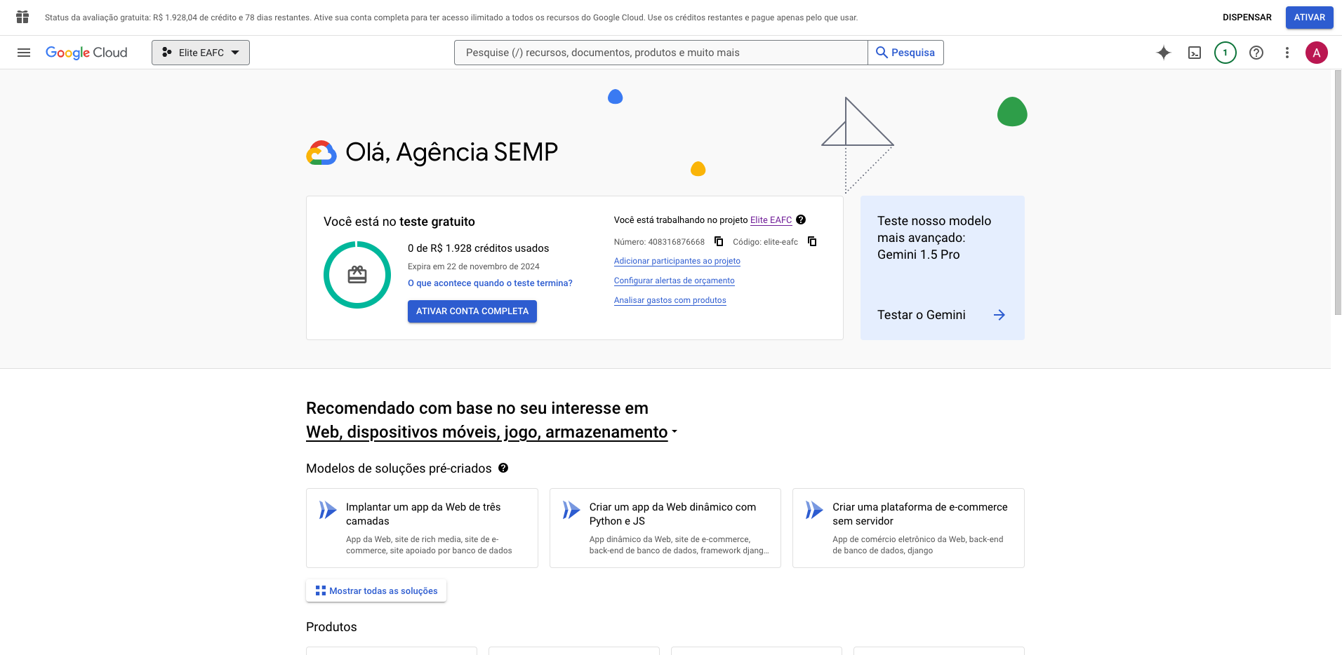 Step #2: Clique na aba de Projetos