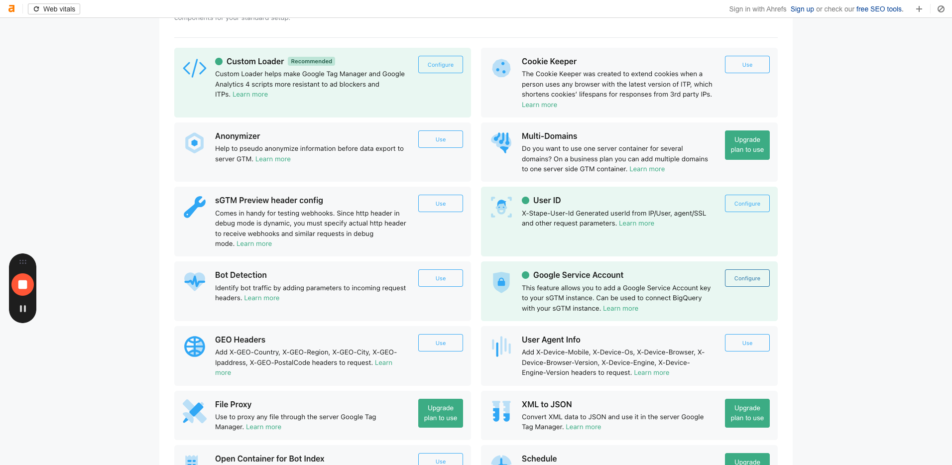 Step #30: Vá em Google service account e clique em "Configure"