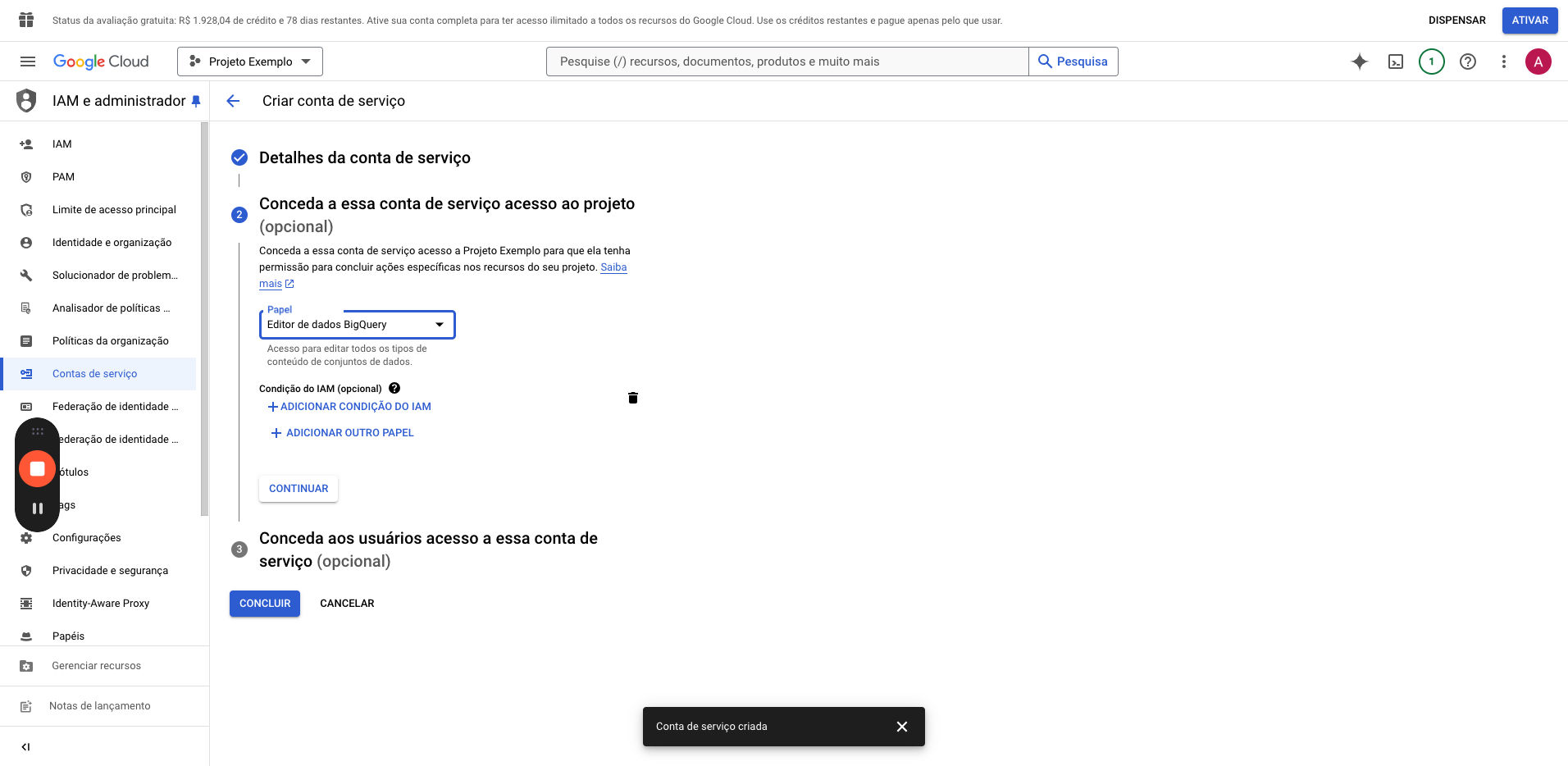Step #15: Selecione "Editor de dados BigQuery" 