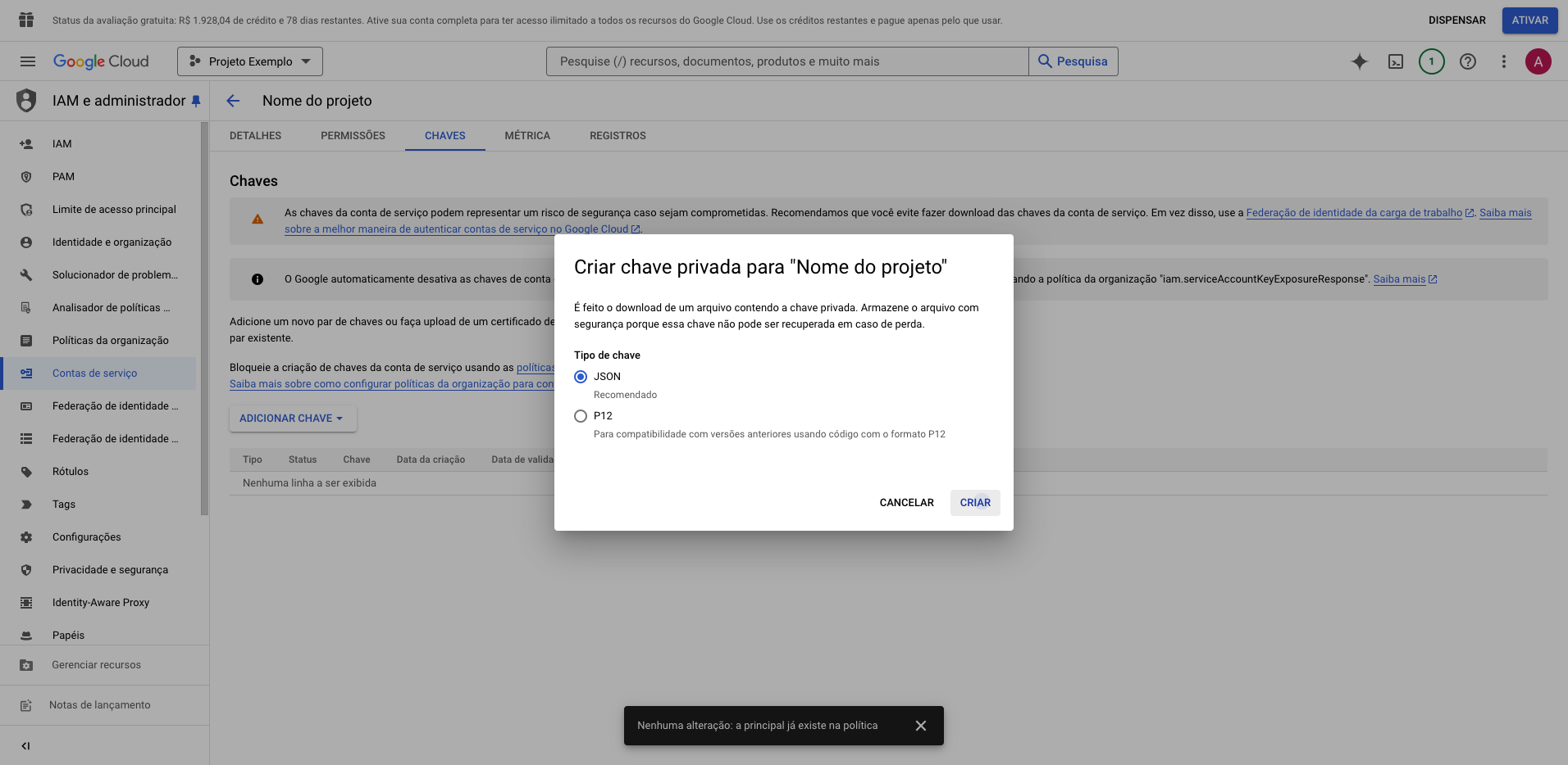 Step #25: Cliquem em "CRIAR"