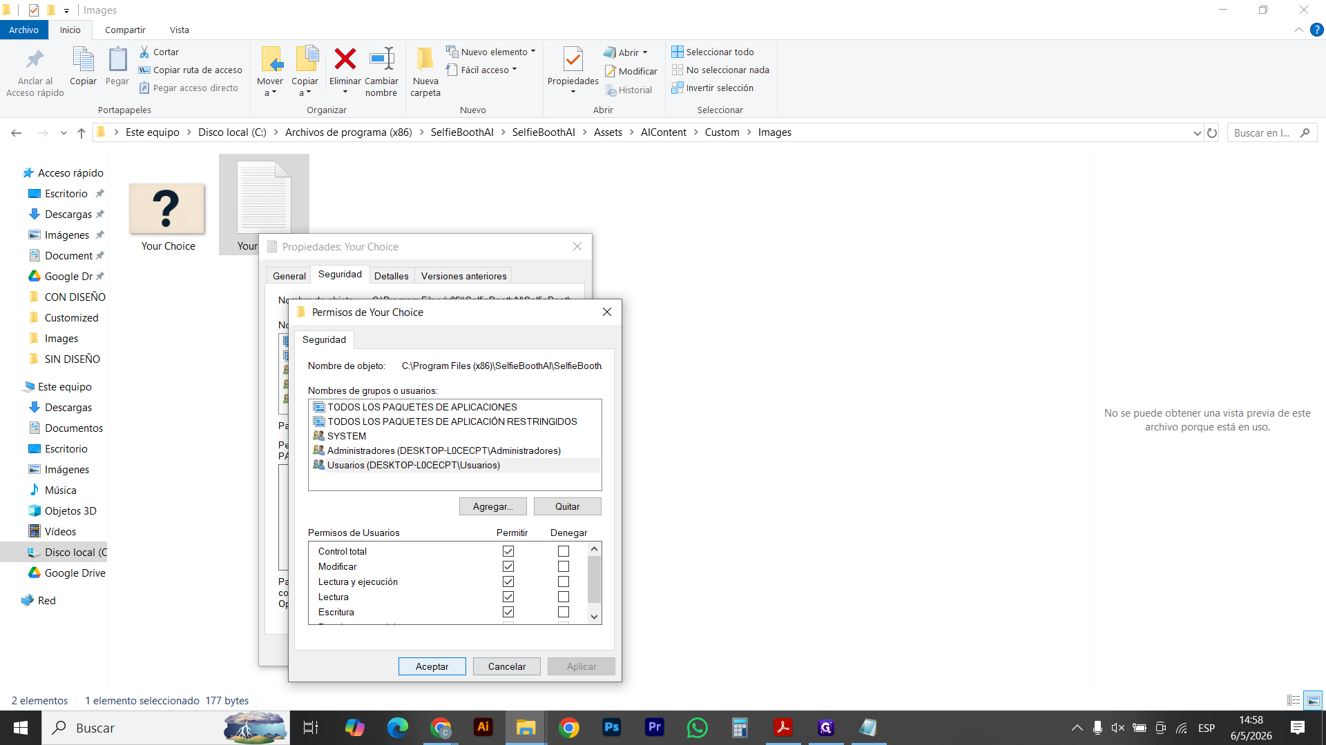 Step #11: Haz clic en Aceptar para cerrar la ventana de permisos.