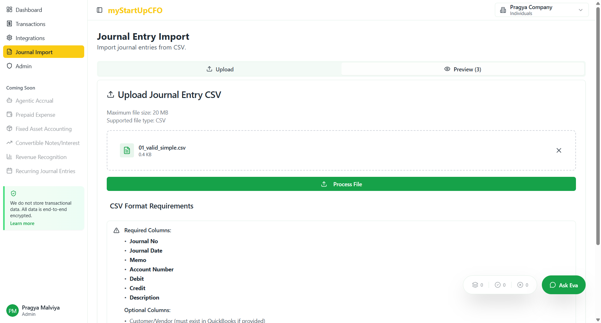 Step #2: Click on "entries from CSV ."