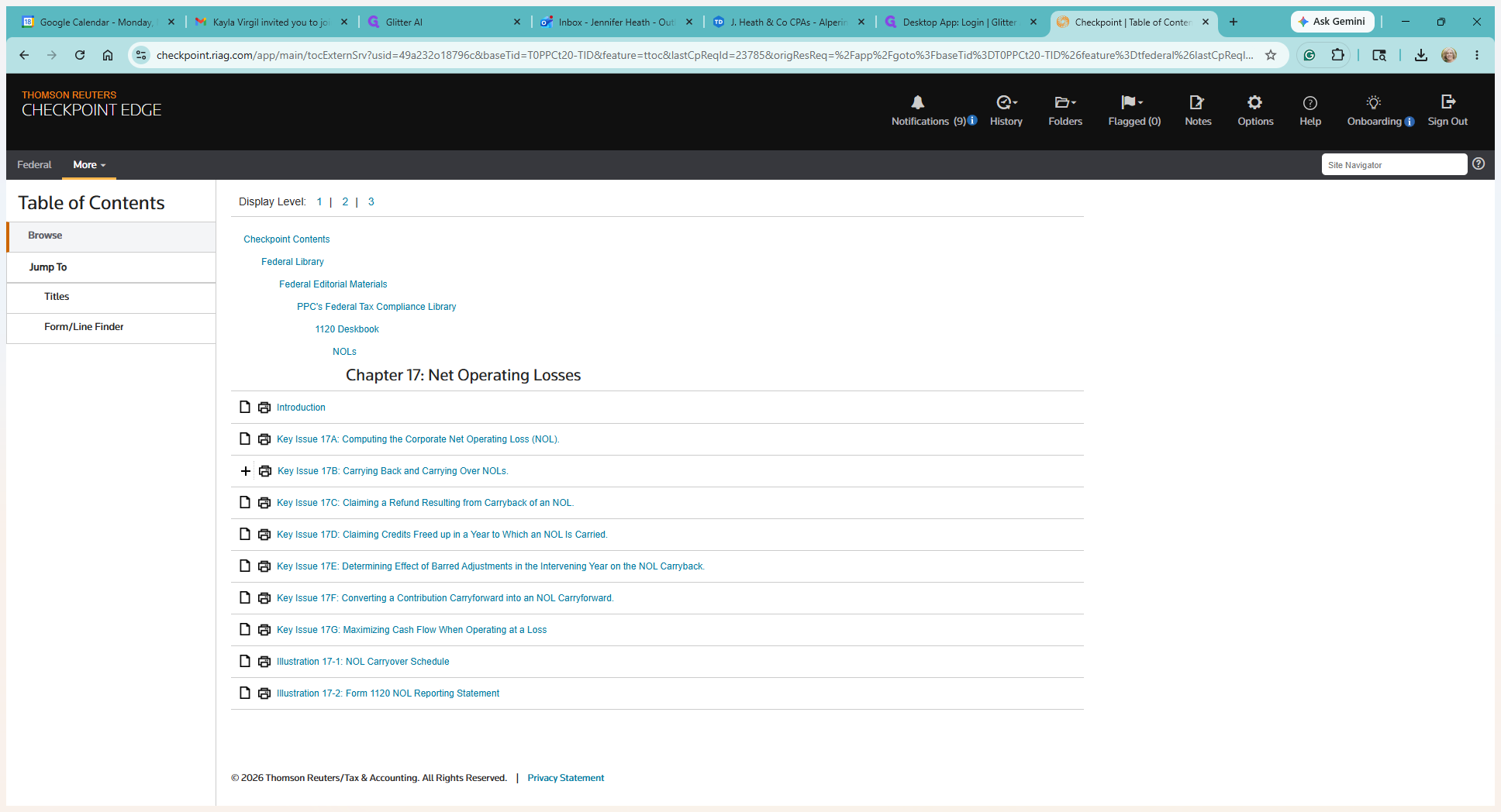 Step #7: Click Table of Contents at the top to navigate back to the main topic index.