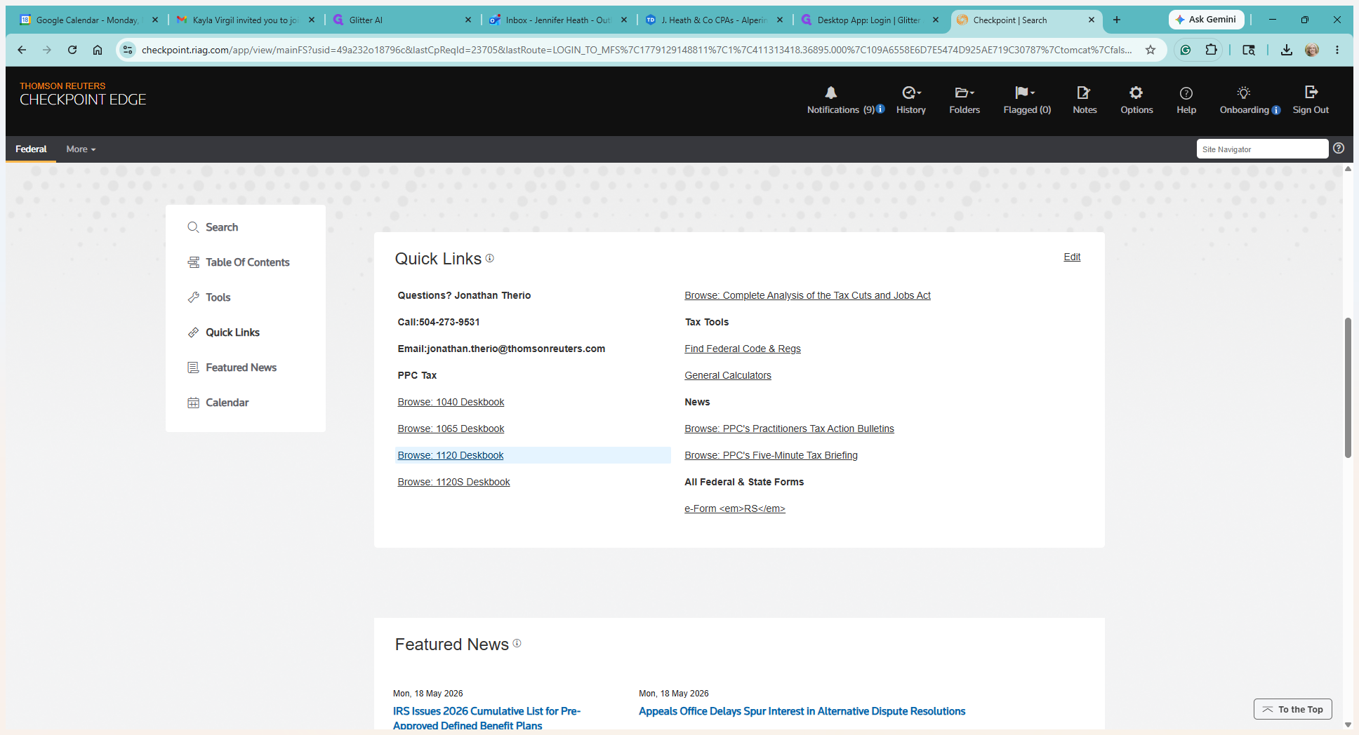 Step #5: Scroll down to the Quick Links section and click Browse: 1120 Deskbook to view resources categorized by return type.