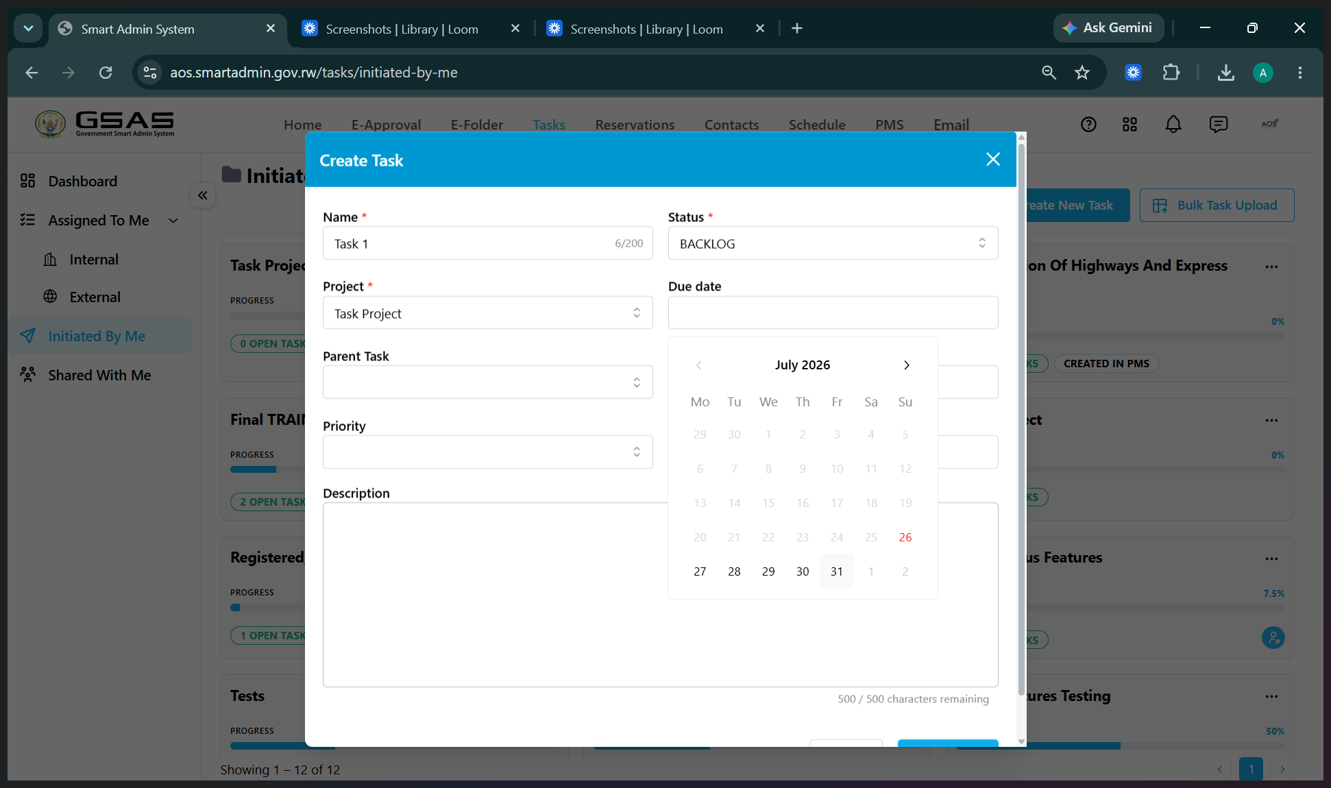 Step #21: Select a due date using the calendar picker.