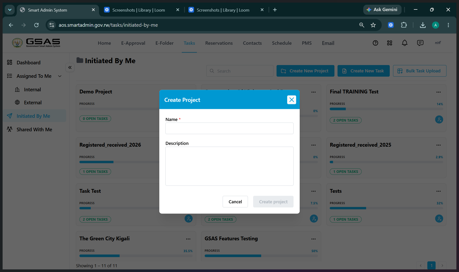 Step #15: Enter a descriptive name for the task project.