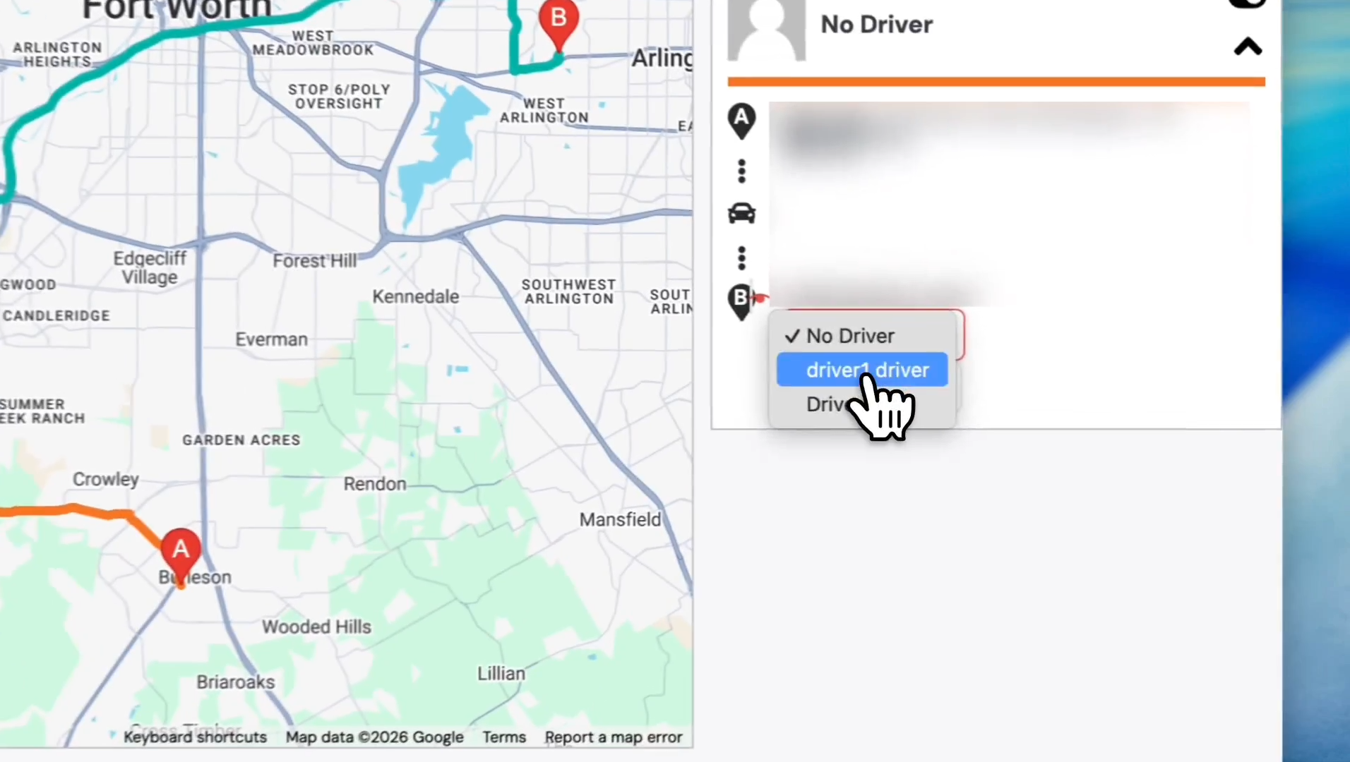 Step #18: Click the driver's name to confirm the choice.