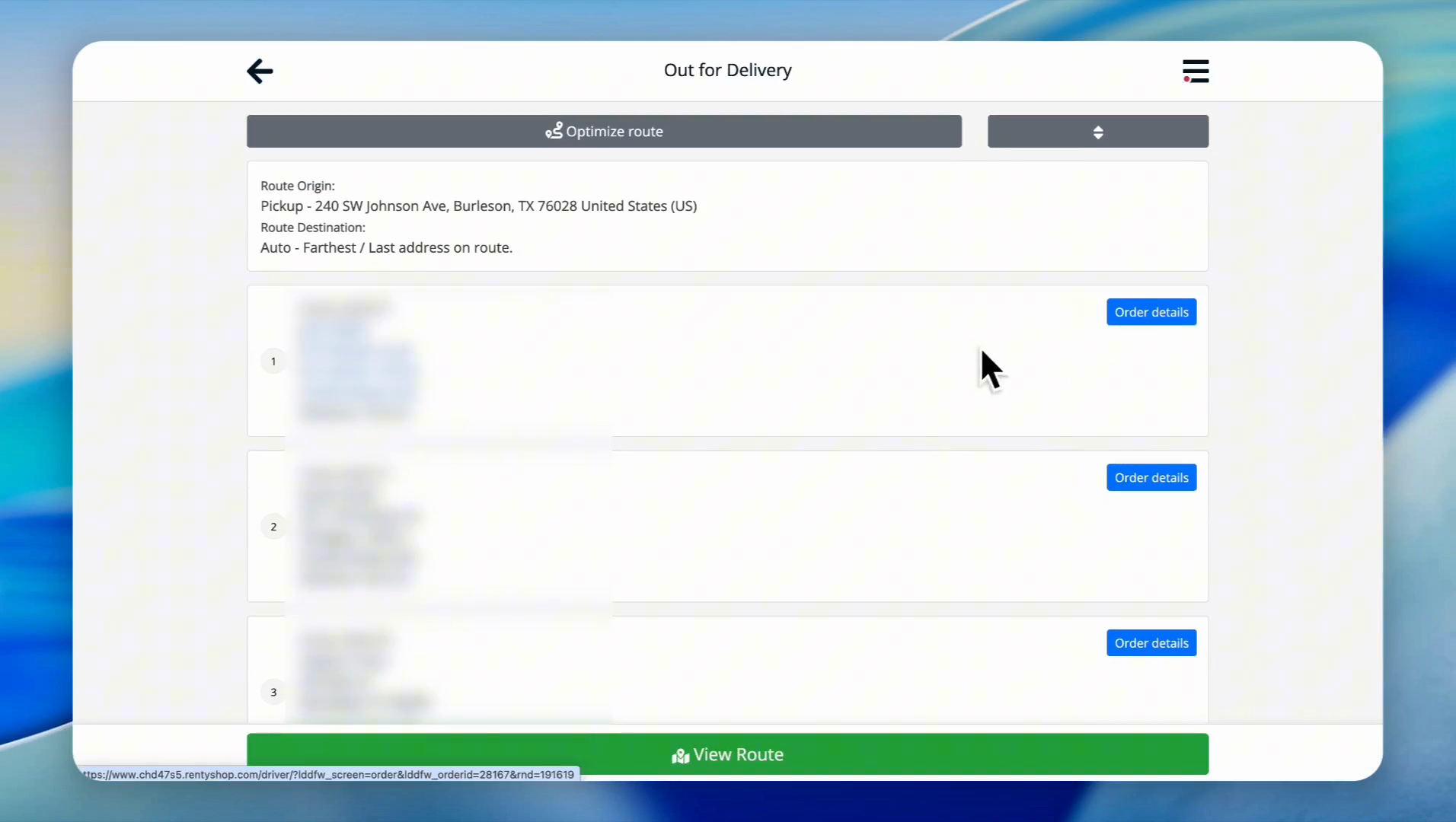 Step #31: Click Order details to view navigation instructions from your business address to the customer.