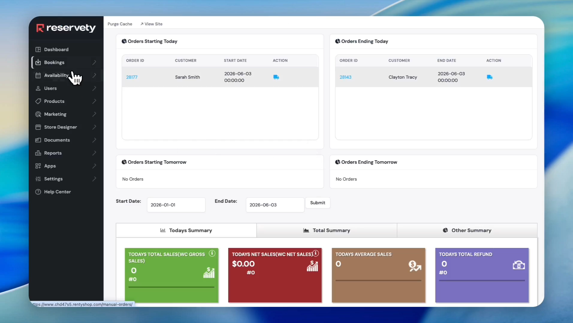 Step #43: In the main dashboard, click Bookings.