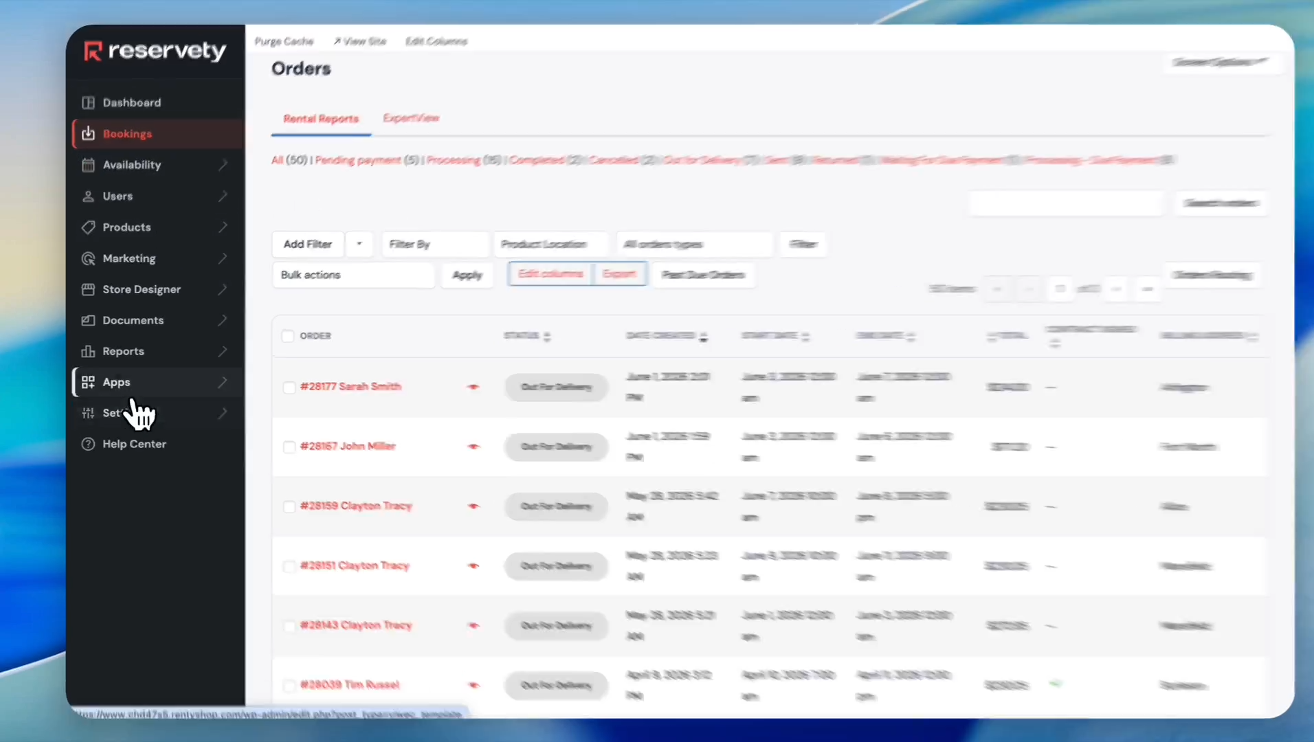 Step #26: Click Apps in the main sidebar.