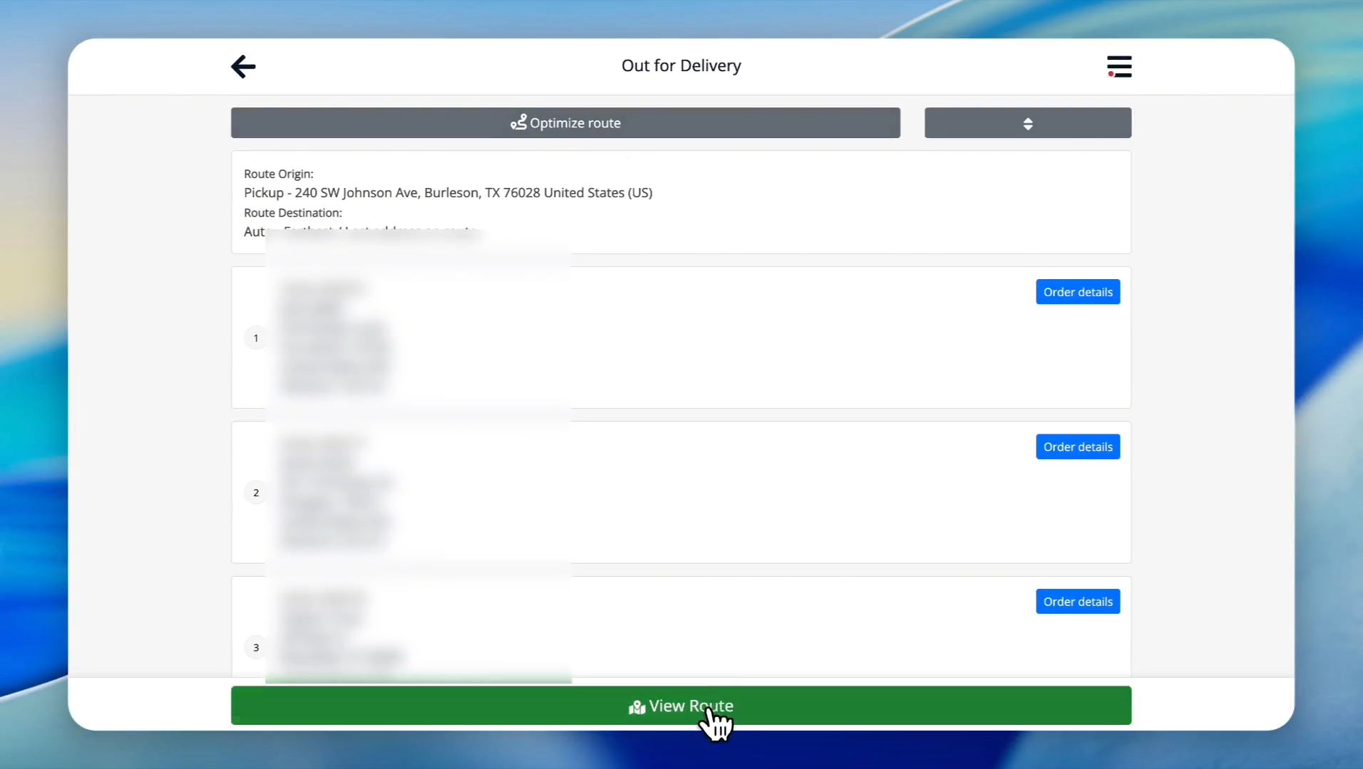 Step #34: Click View Route to check the newly organized, fastest sequence.