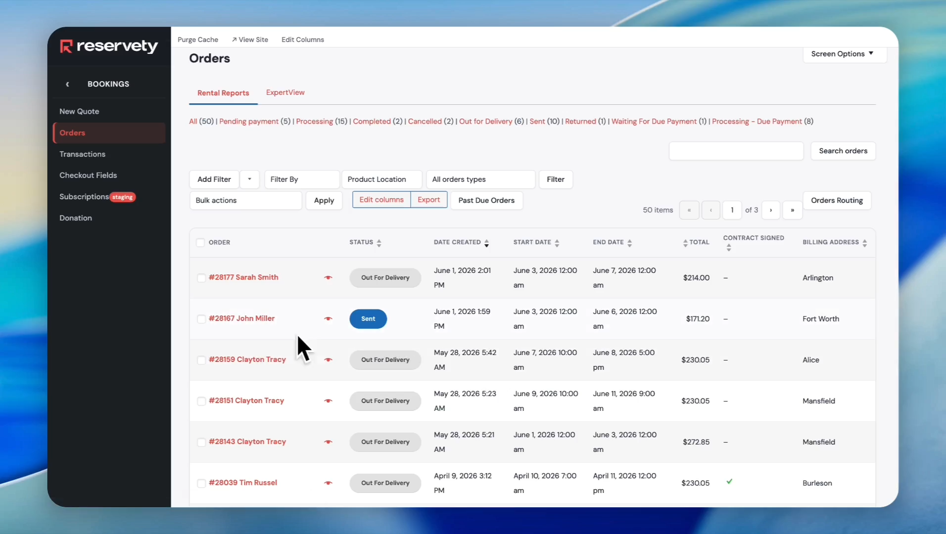 Step #44: Click Orders and view order status.