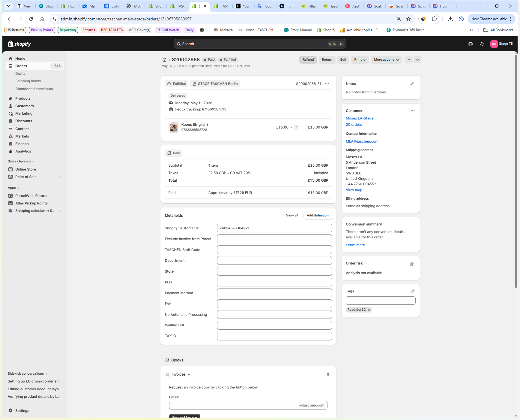 Step #2: Click Refund on the order details page to initiate the process.
